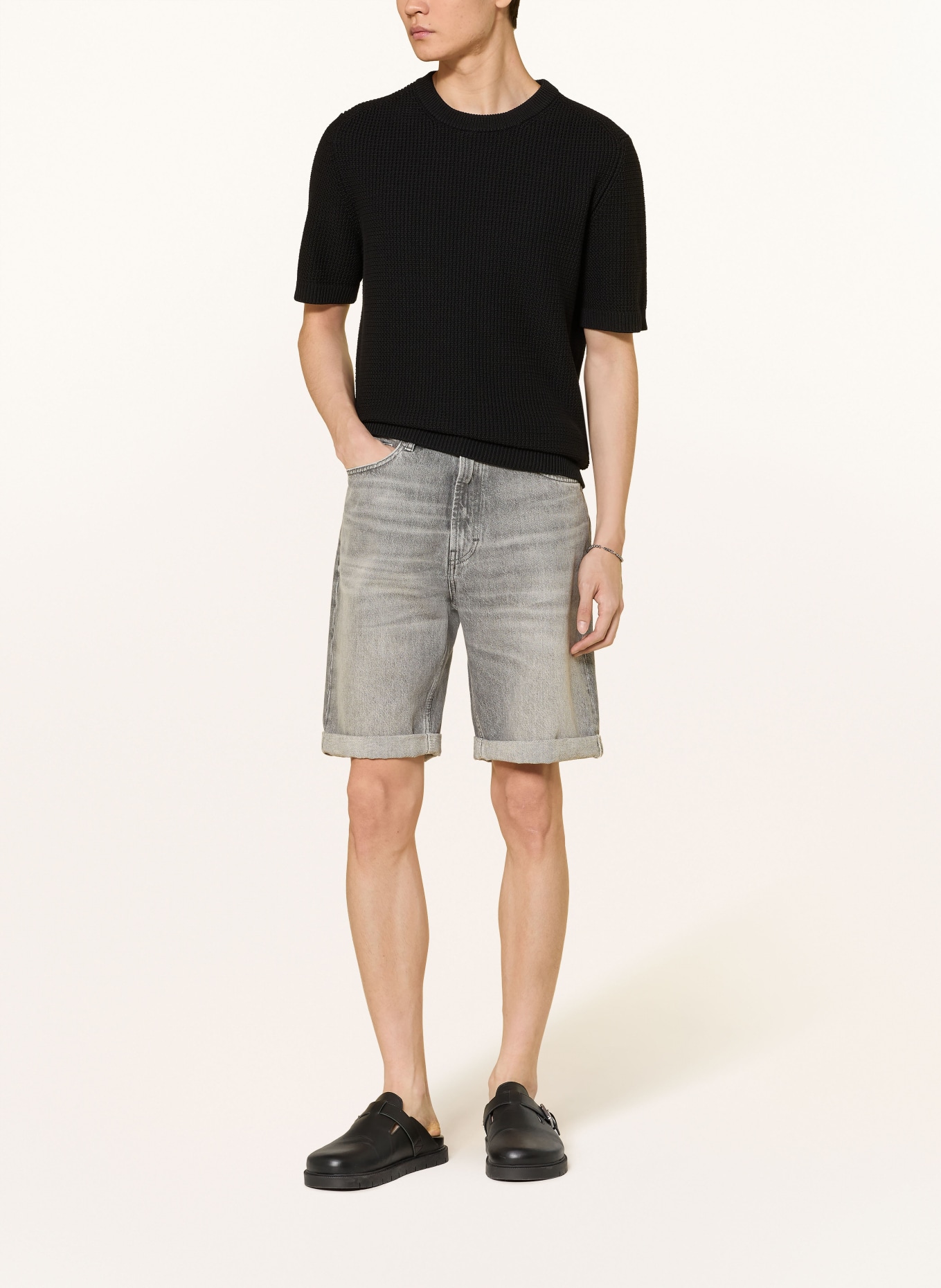 HUGO Szorty jeansowe 838/S Relaxed Tapered Fit: SZARY