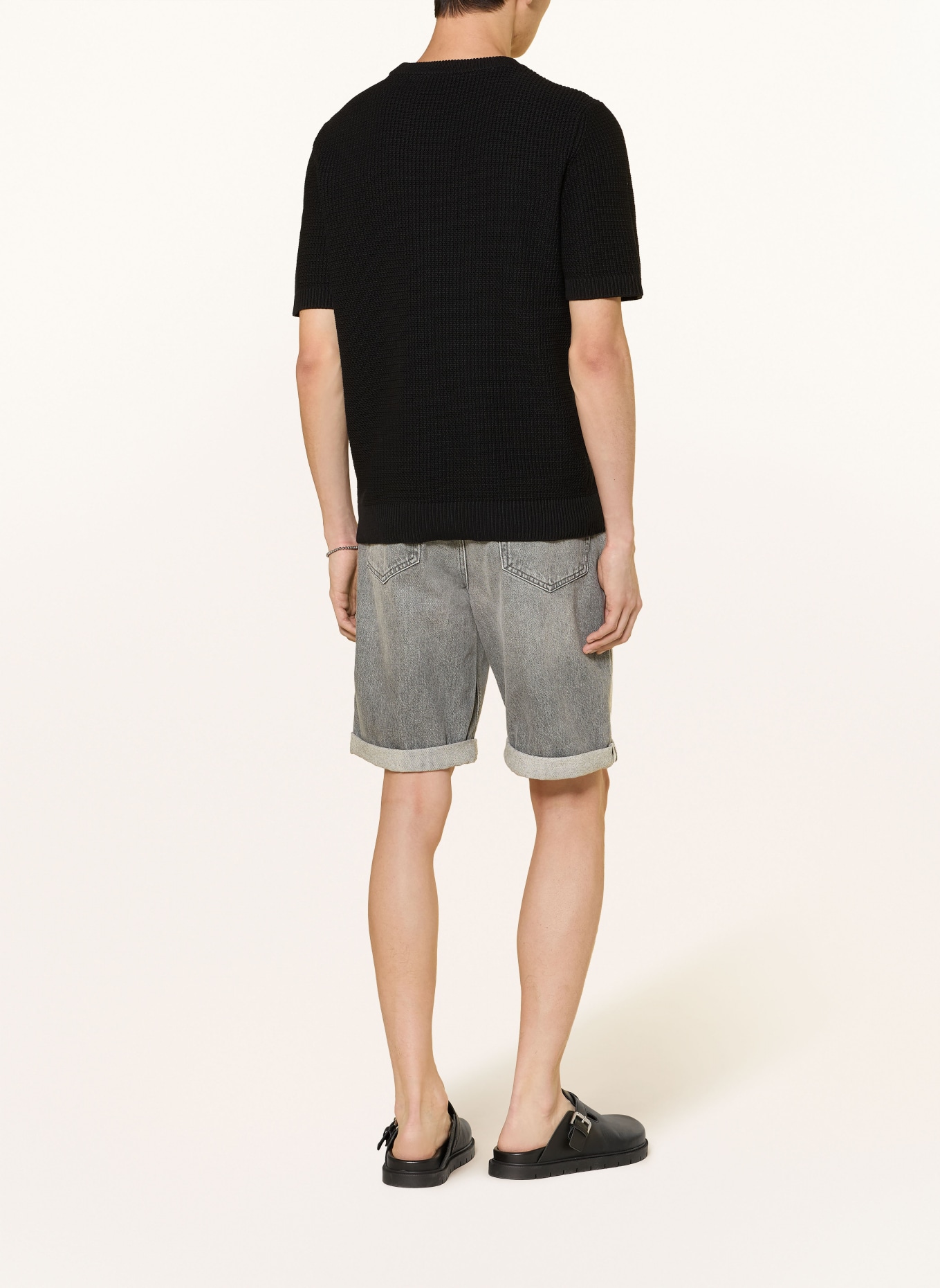 HUGO Szorty jeansowe 838/S Relaxed Tapered Fit: SZARY