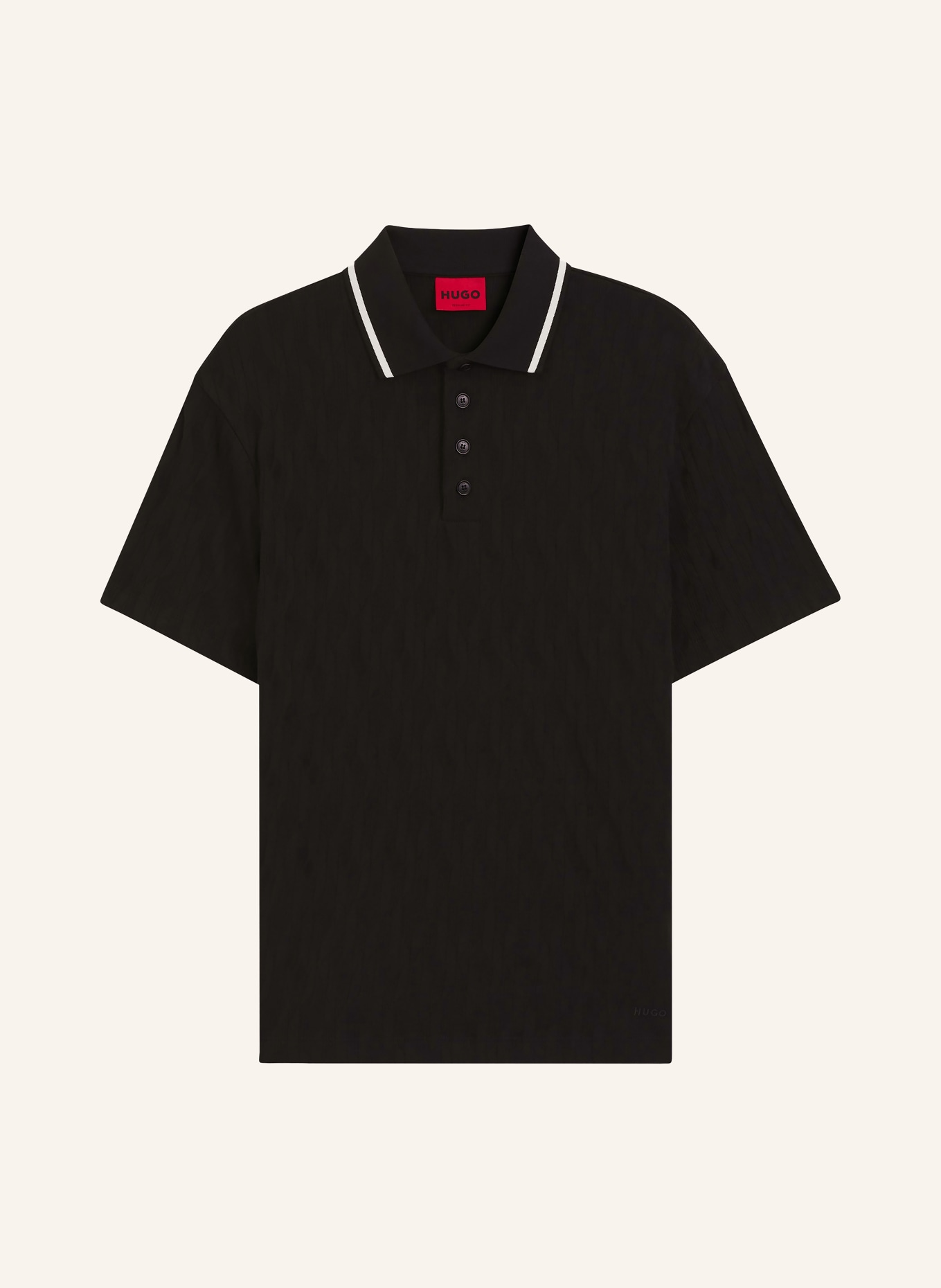 HUGO Jersey polo shirt DUNIK: BLACK / WHITE
