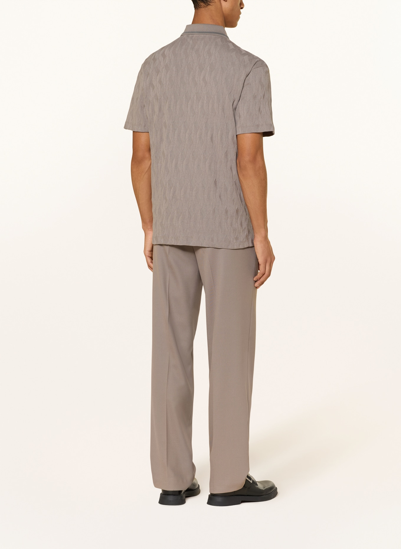 HUGO Polo en jersey DUNIK: TAUPE