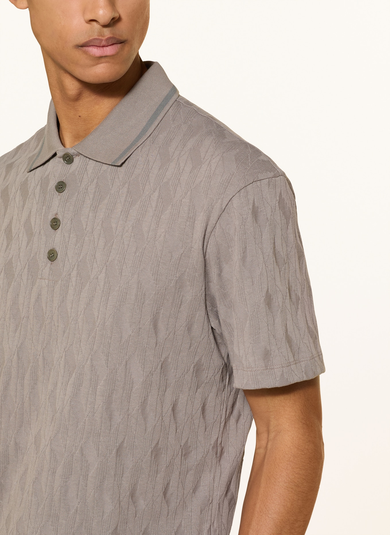 HUGO Polo en jersey DUNIK: TAUPE