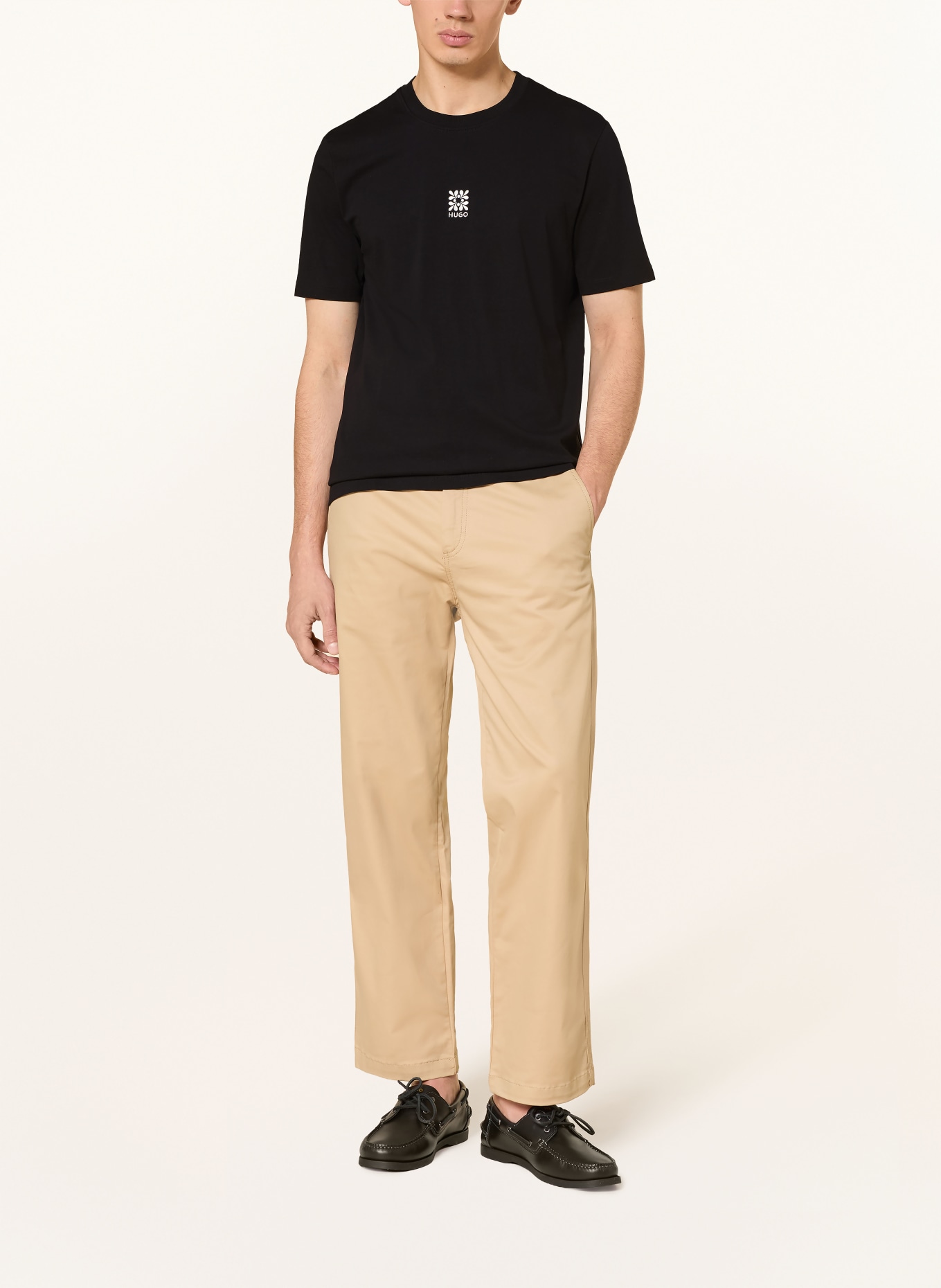 HUGO T-shirt DARUSI: ZWART / WIT