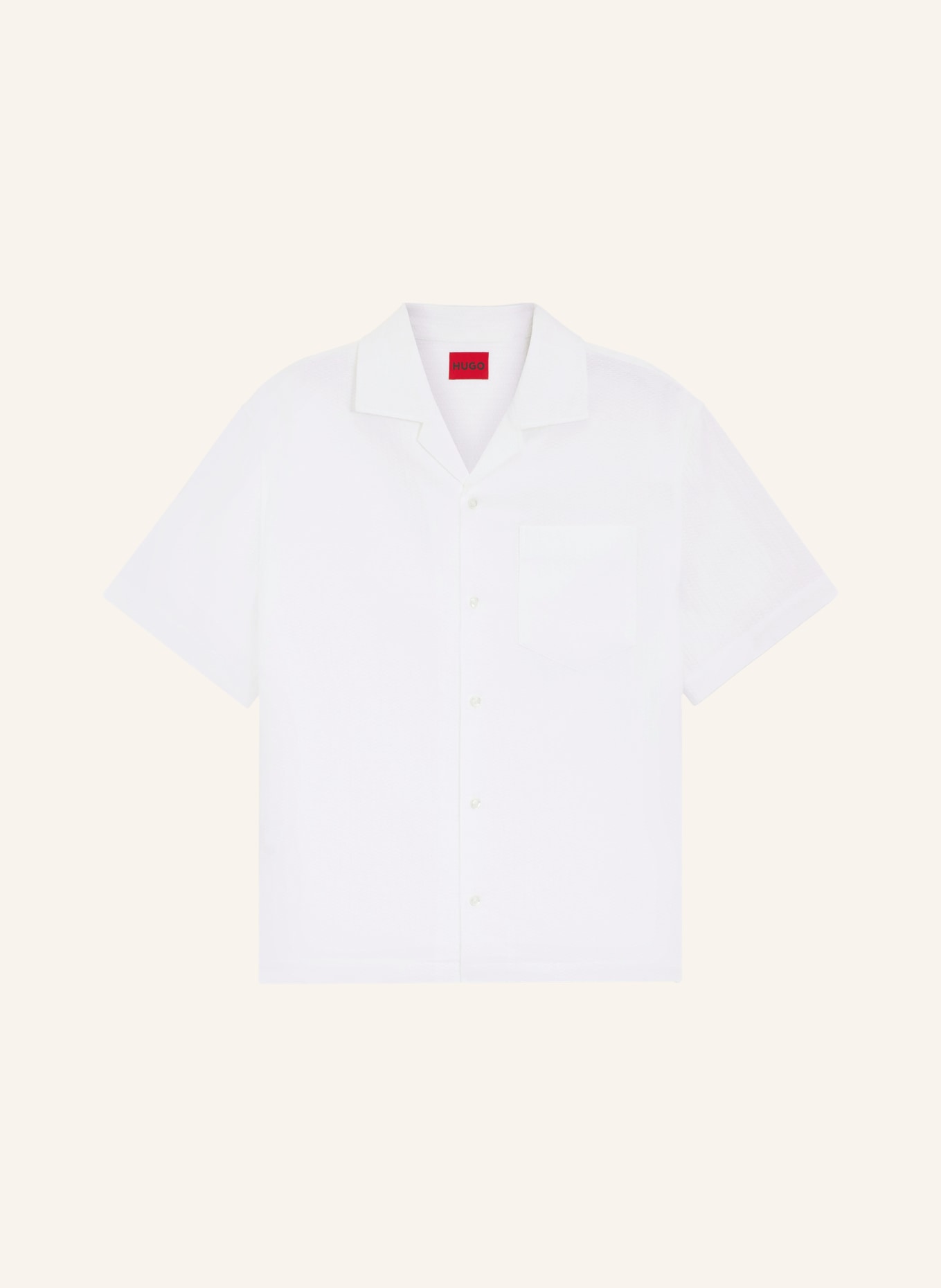 HUGO EXOLINO Comfort Fit resort shirt: WHITE