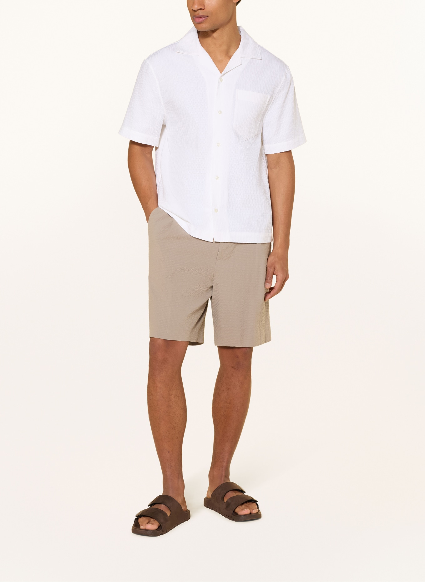 HUGO EXOLINO Comfort Fit resort shirt: WHITE