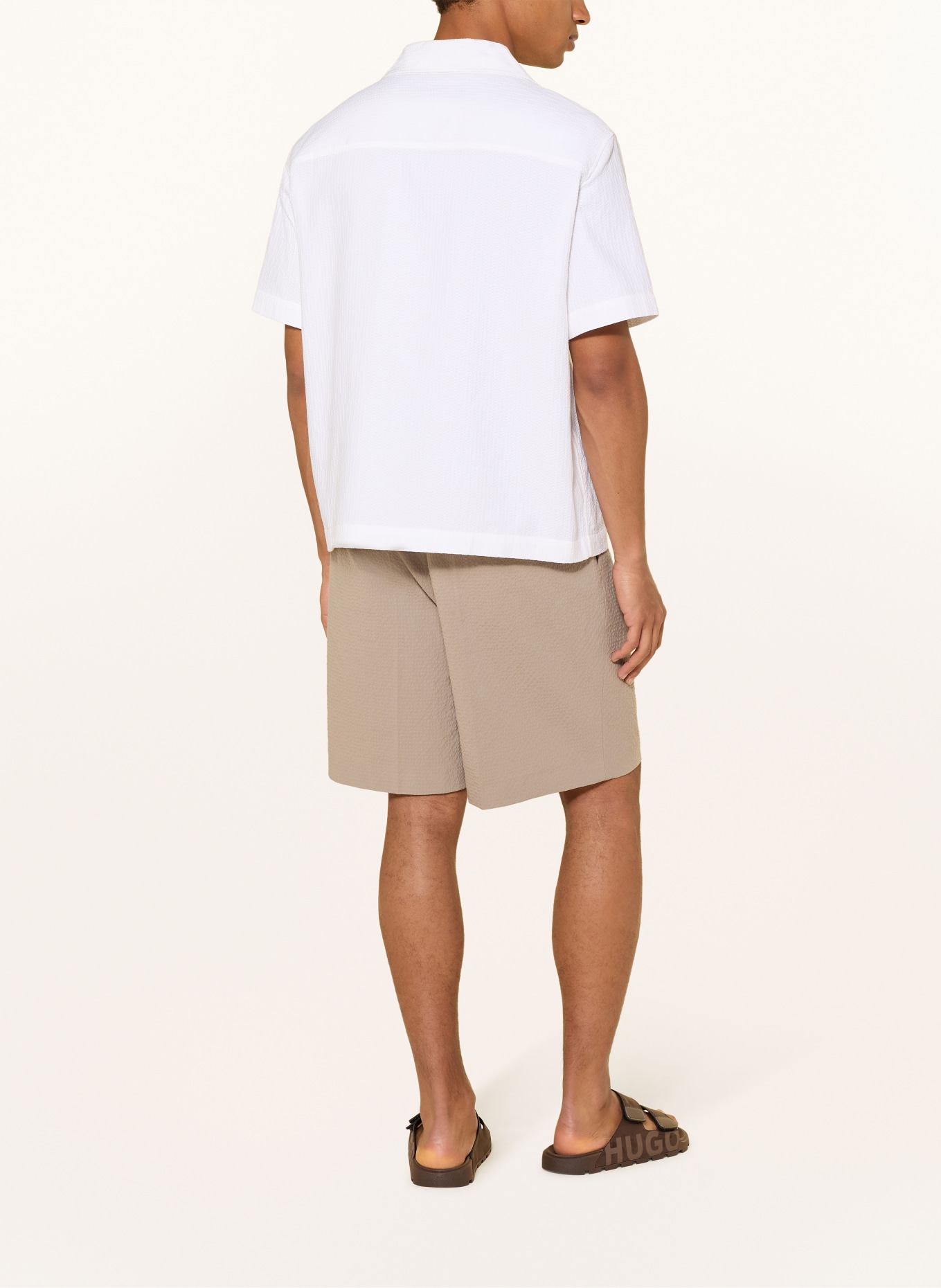 HUGO EXOLINO Comfort Fit resort shirt: WHITE