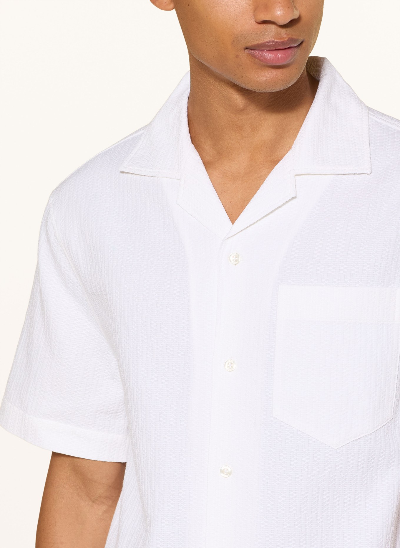 HUGO EXOLINO Comfort Fit resort shirt: WHITE