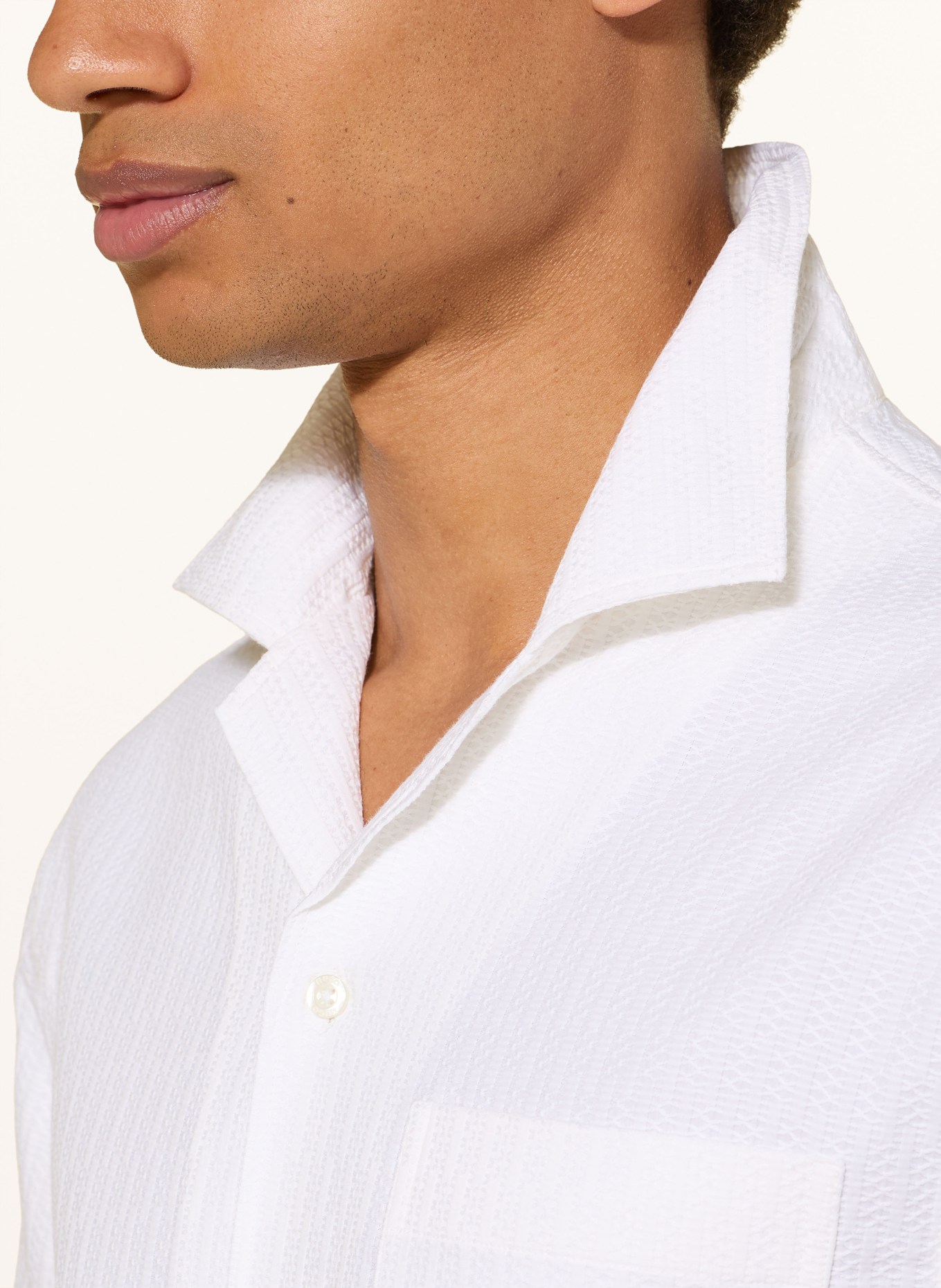 HUGO EXOLINO Comfort Fit resort shirt: WHITE