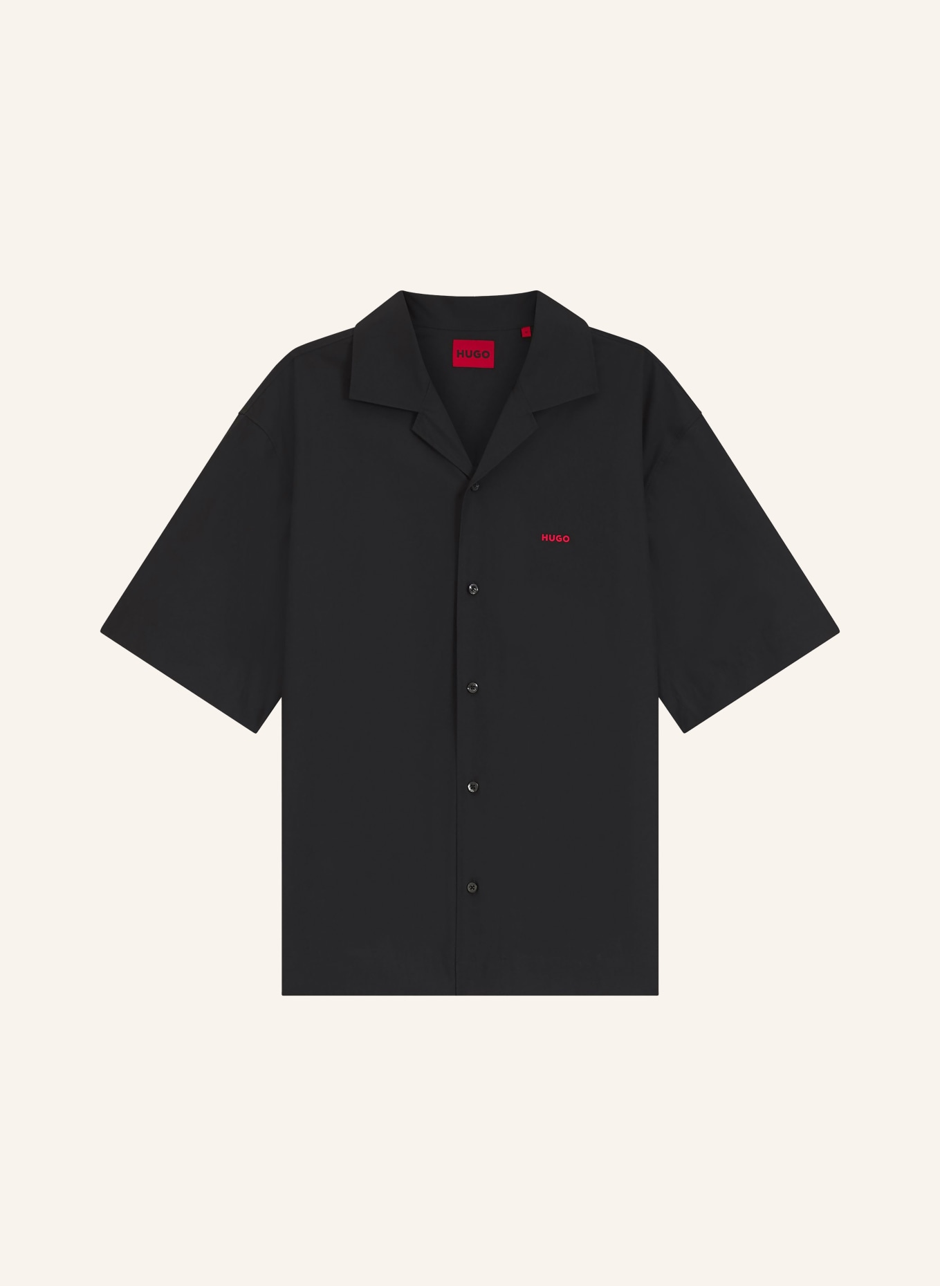 HUGO Resorthemd ESPINO Comfort Fit: SCHWARZ