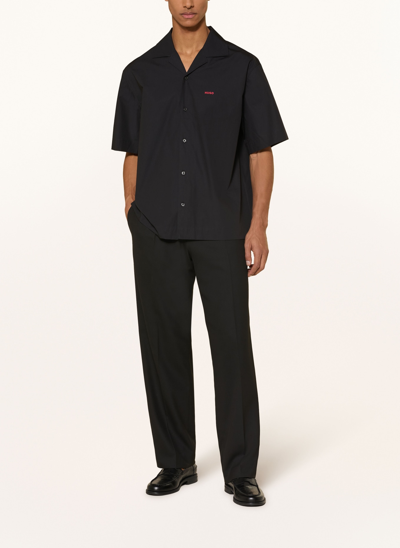 HUGO Resorthemd ESPINO Comfort Fit: SCHWARZ