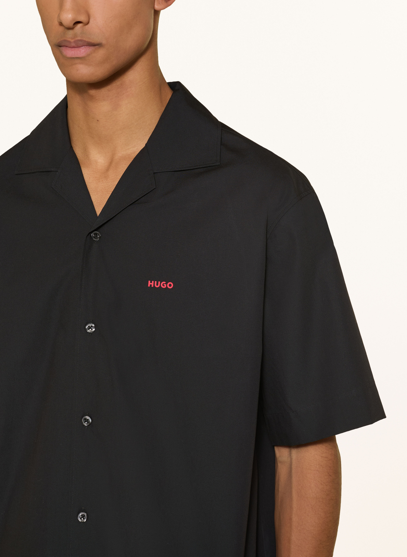 HUGO Resorthemd ESPINO Comfort Fit: SCHWARZ