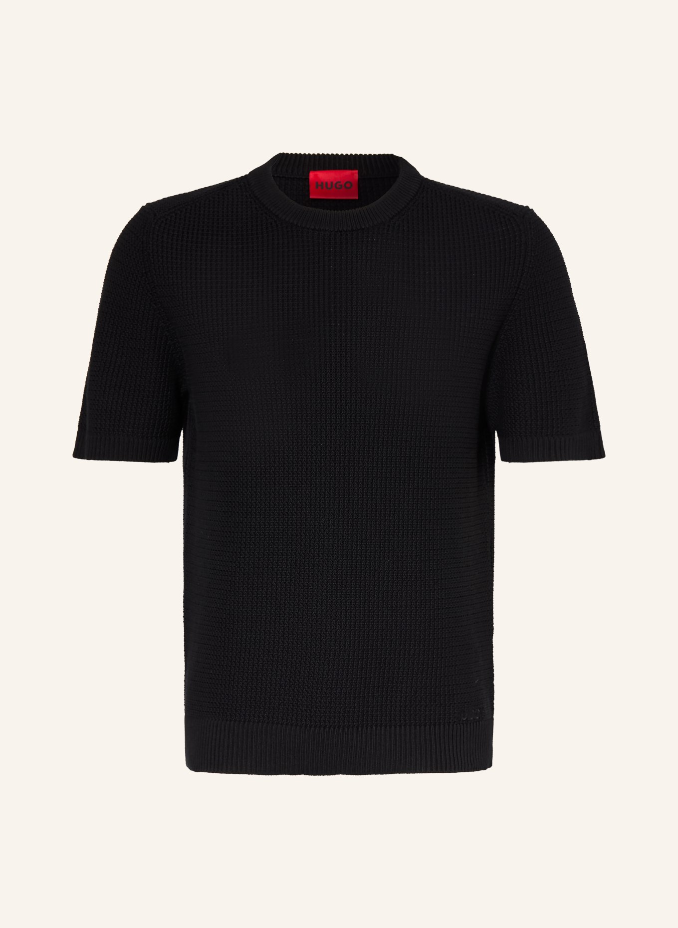 HUGO Strickshirt SAFFON: SCHWARZ