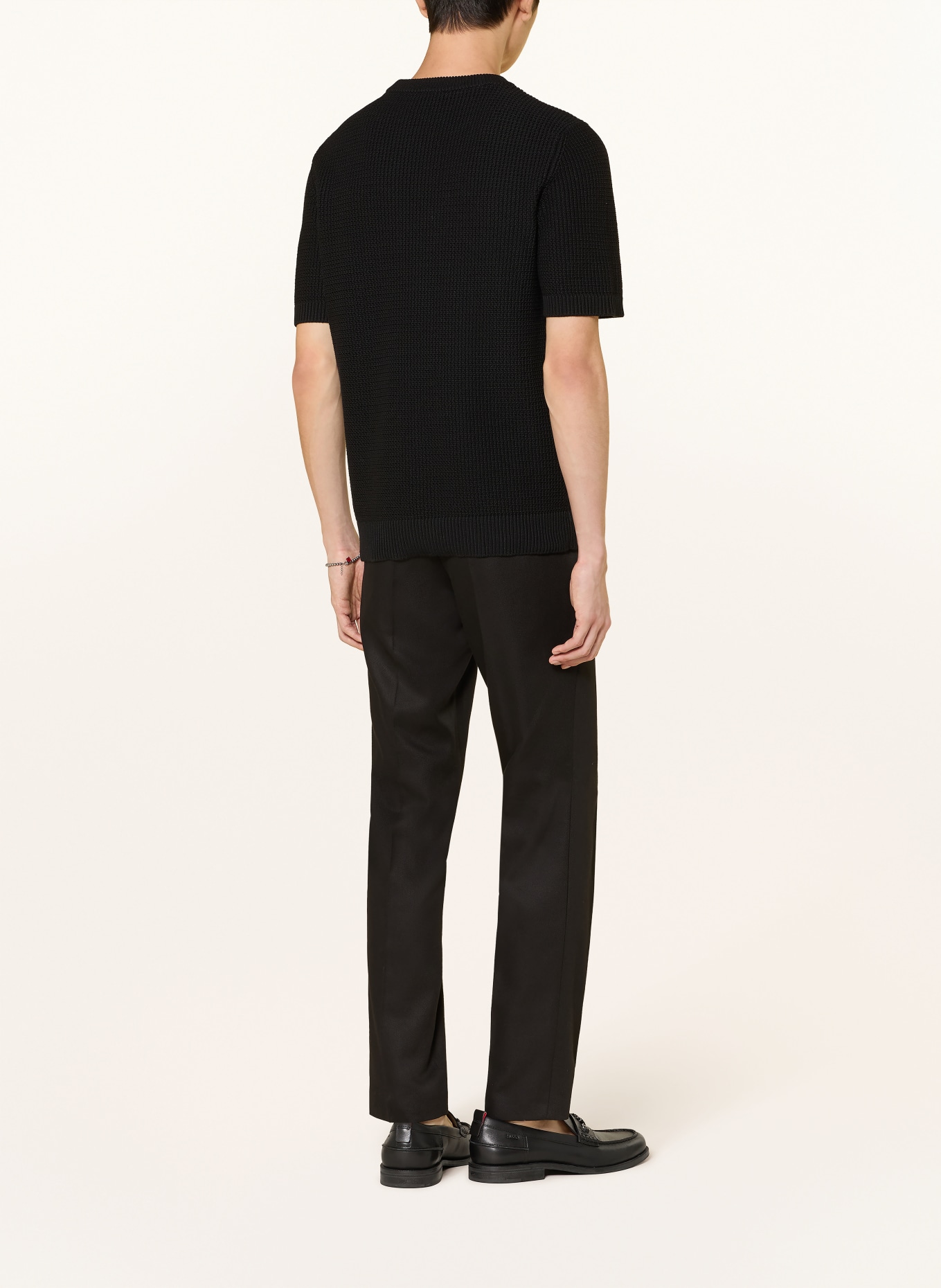 HUGO Strickshirt SAFFON: SCHWARZ