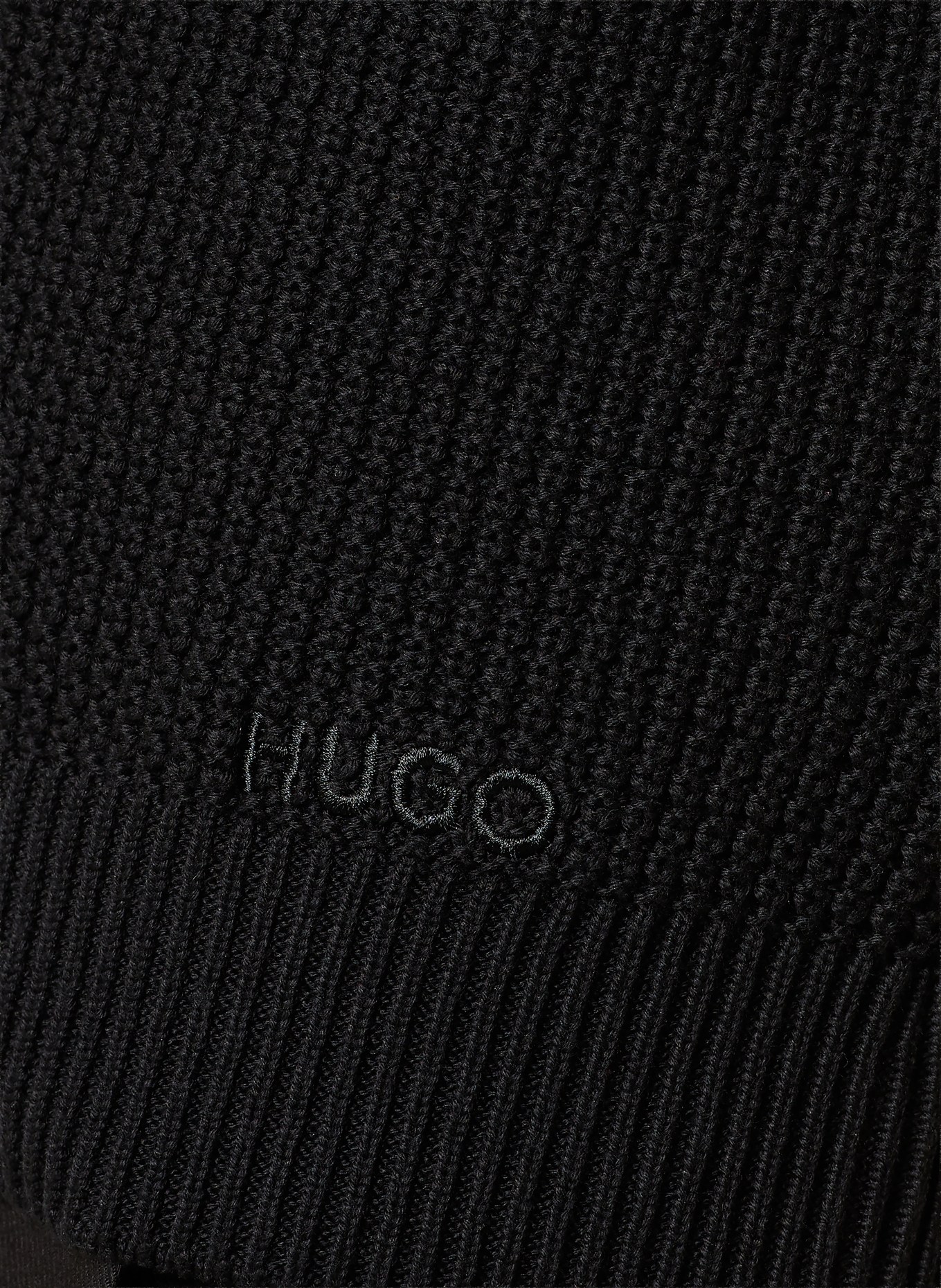 HUGO Strickshirt SAFFON: SCHWARZ