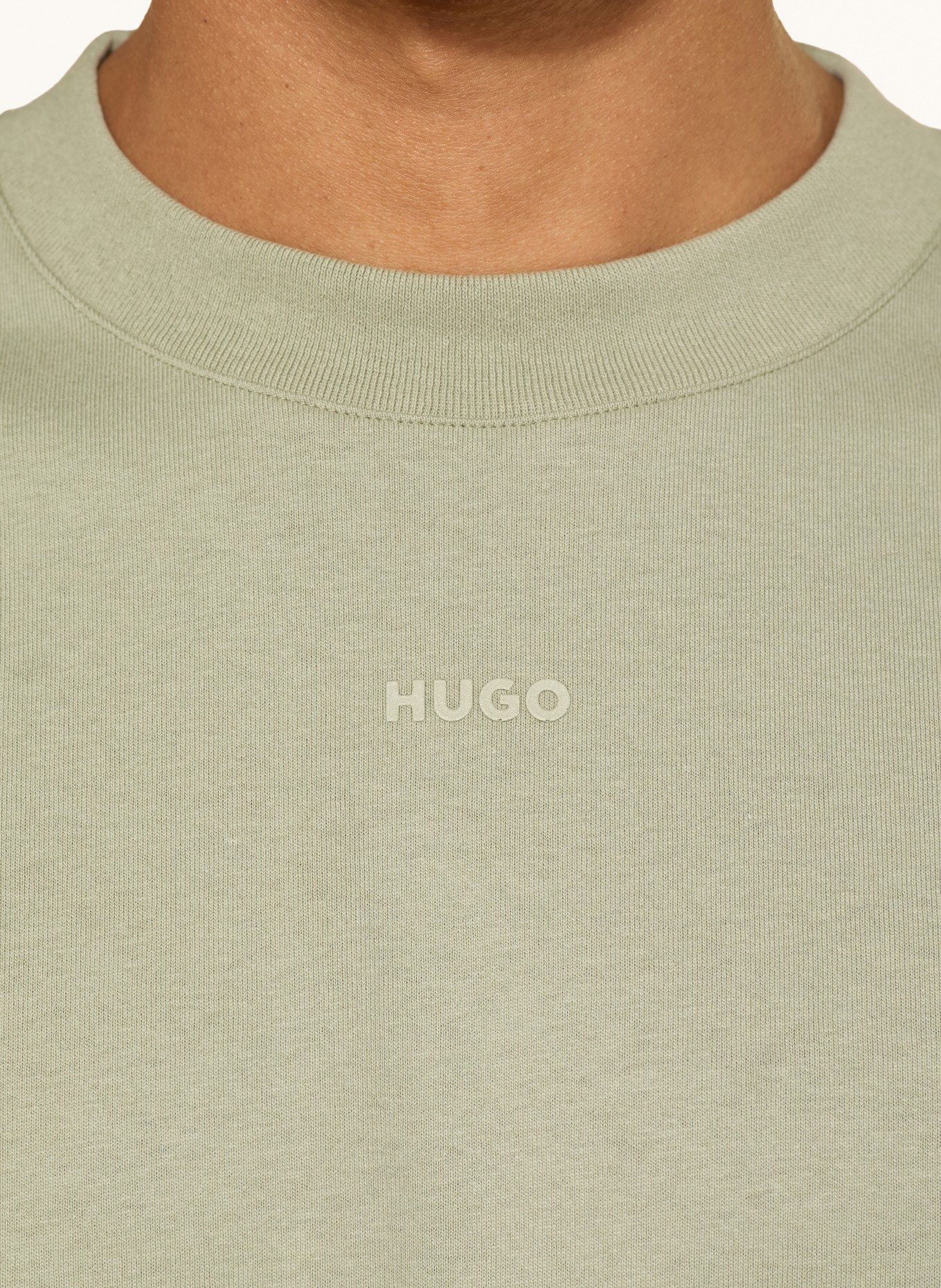 HUGO DULEROSTEE T-shirt with linen: LIGHT GREEN