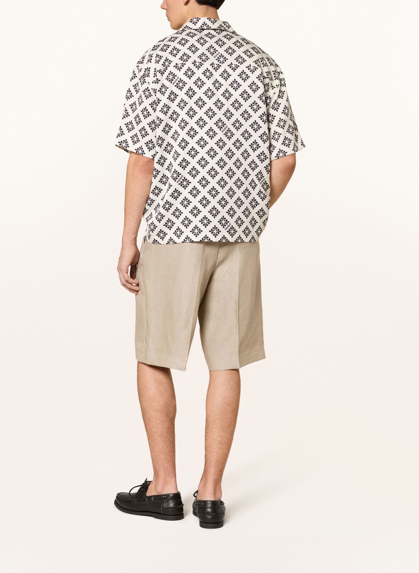 HUGO Leinenshorts FELINO: BEIGE