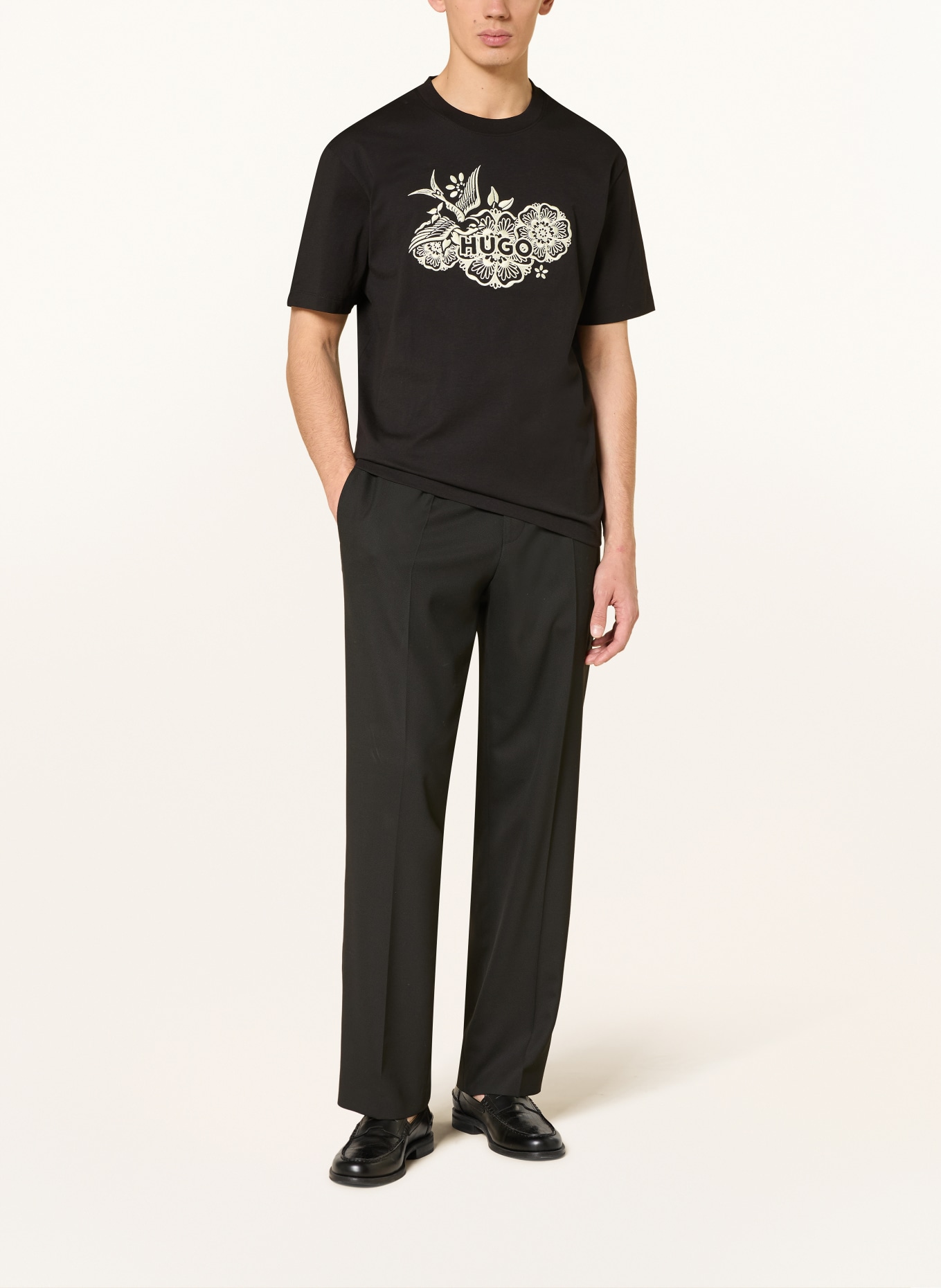 HUGO T-shirt DANGEN: ZWART