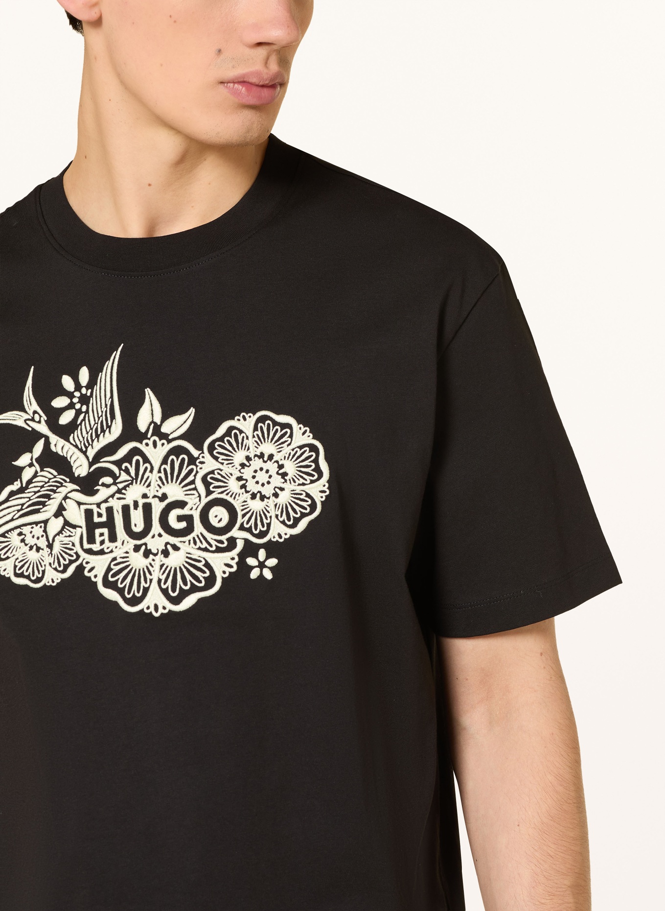HUGO T-shirt DANGEN: ZWART