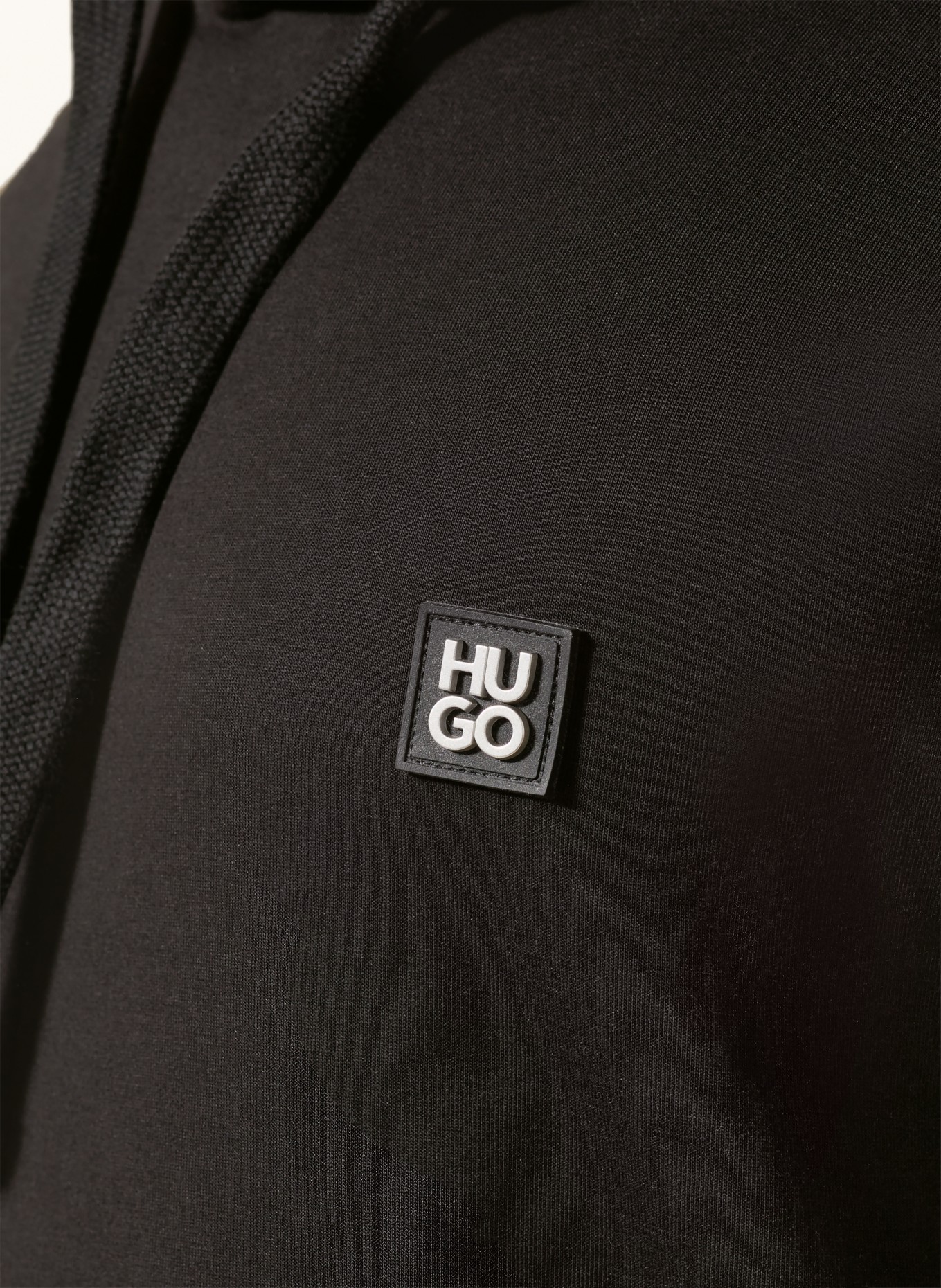 HUGO DROS hoodie with braid stripes: BLACK