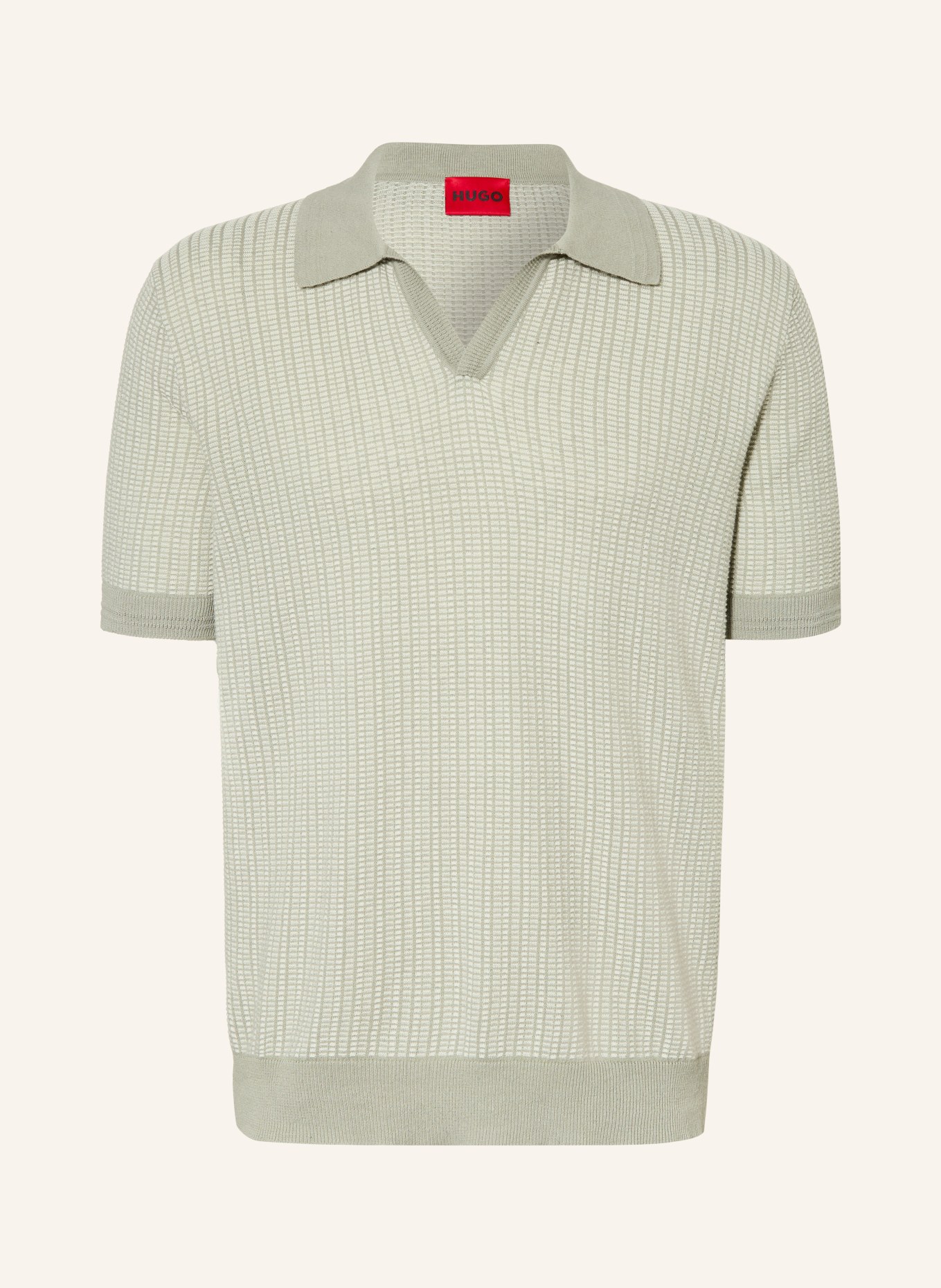HUGO Gebreid poloshirt SEEROY: TURQUOISE