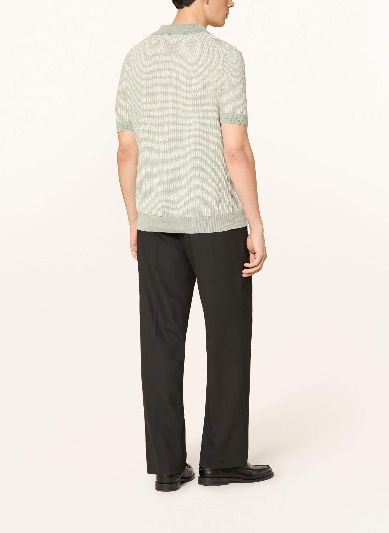 HUGO Gebreid poloshirt SEEROY: TURQUOISE