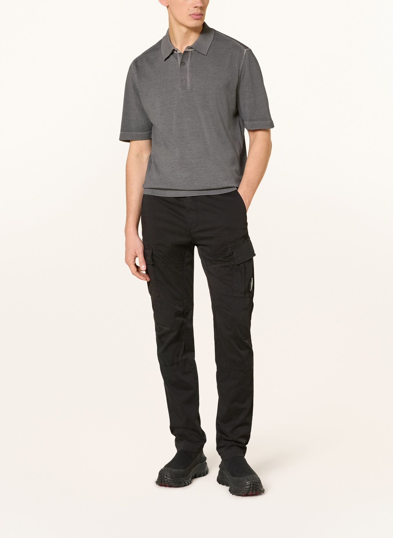 C.P. COMPANY Jersey-poloshirt: DONKERGRIJS