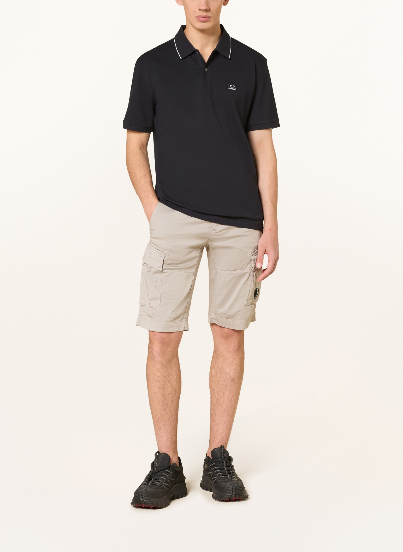C.P. COMPANY Piqué-poloshirt: DONKERBLAUW