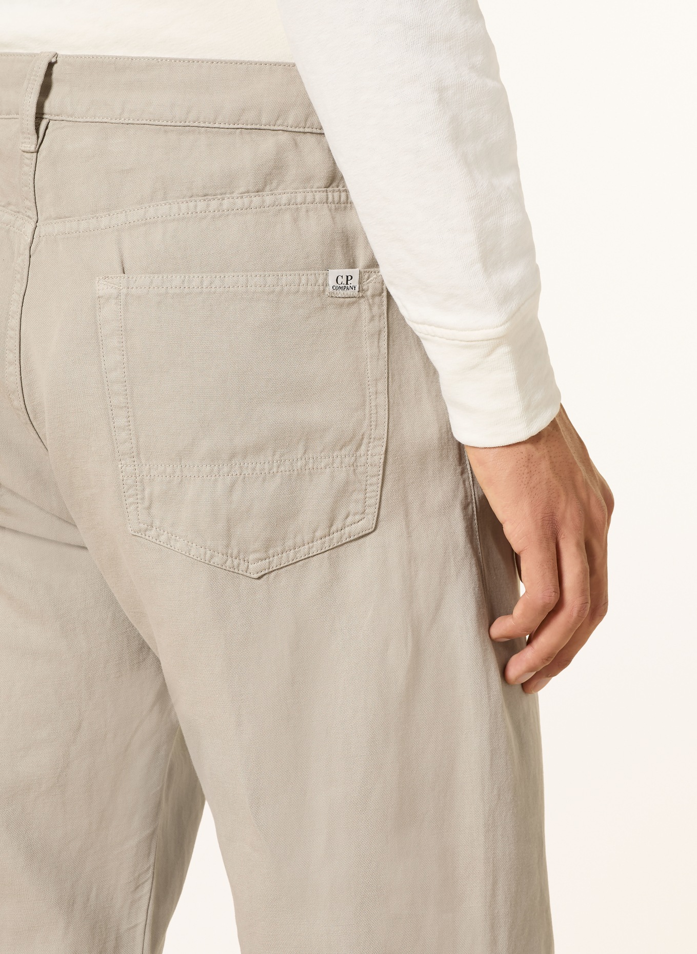 C.P. COMPANY Hose Regular Fit mit Leinen: GRAU