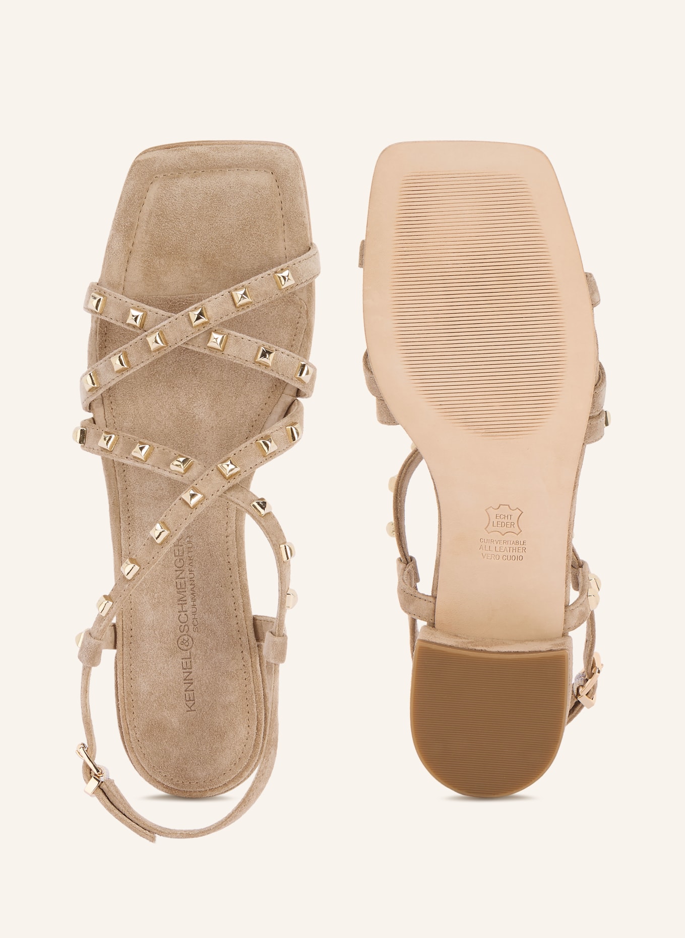 KENNEL & SCHMENGER Sandales SAGA avec rivets: BEIGE