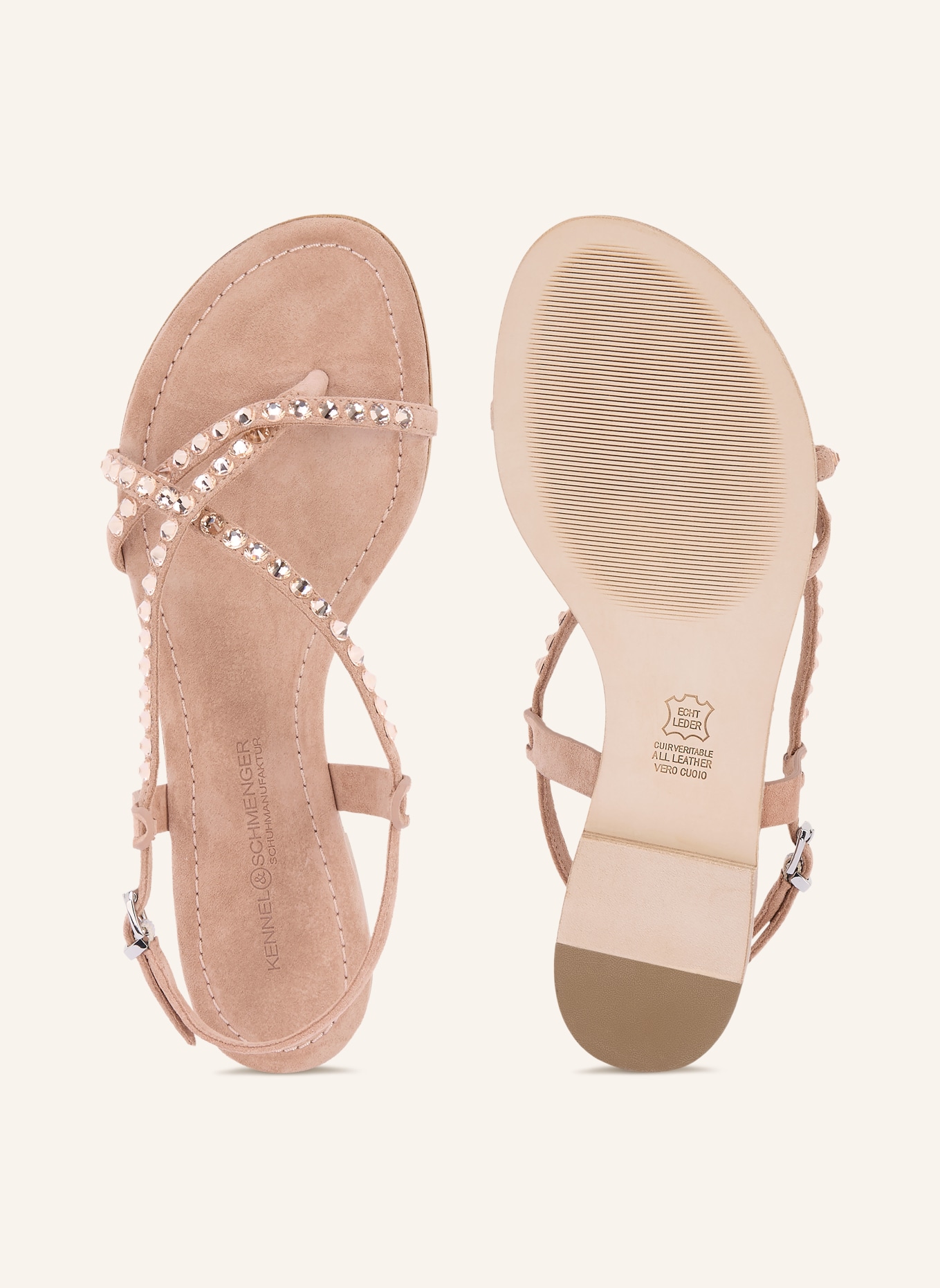 KENNEL & SCHMENGER ELLE Toe Separators with Rhinestones: ROSE