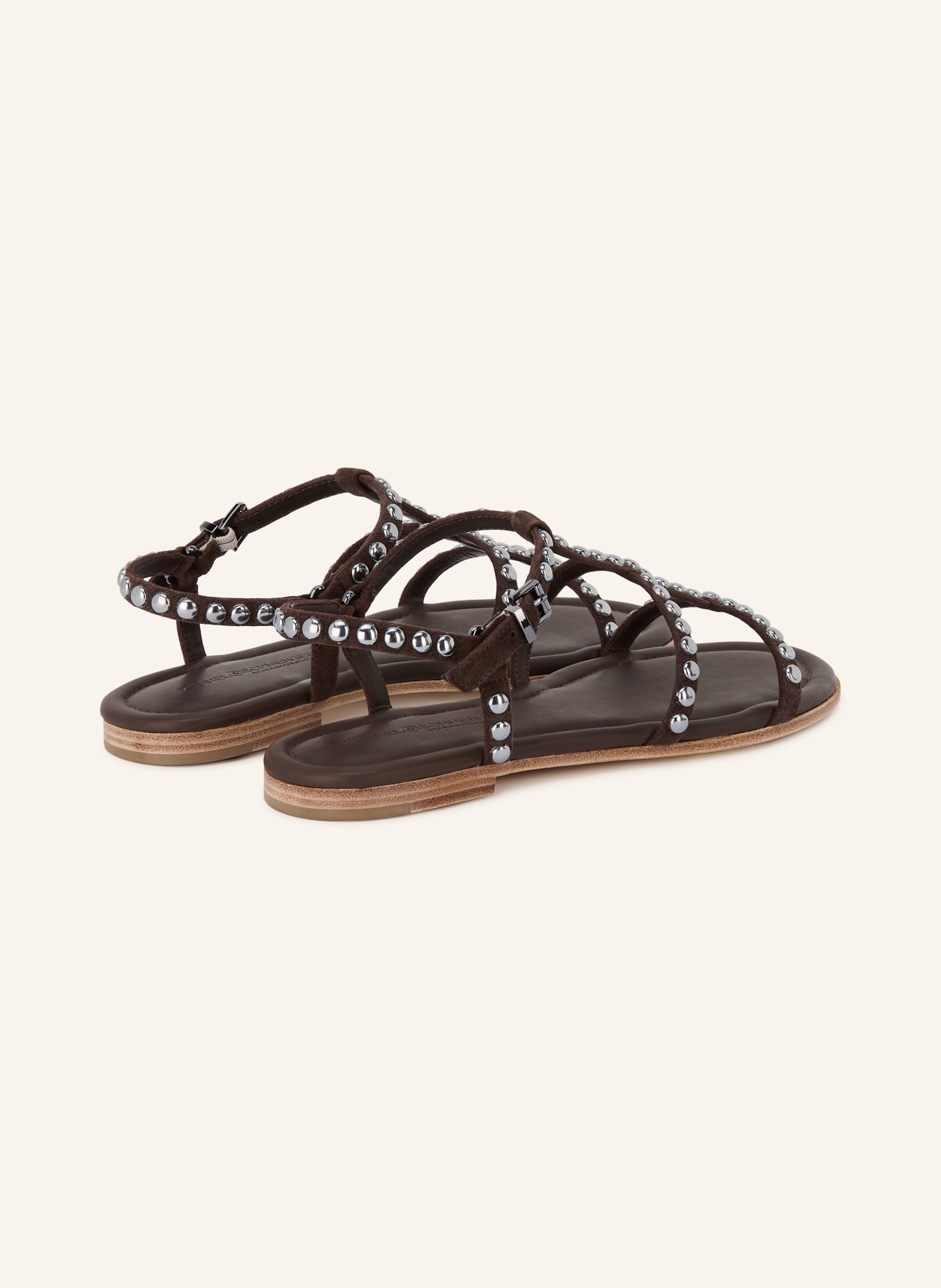 KENNEL & SCHMENGER Sandalen CARLY met studs: MARRON FONCÉ / ZILVER