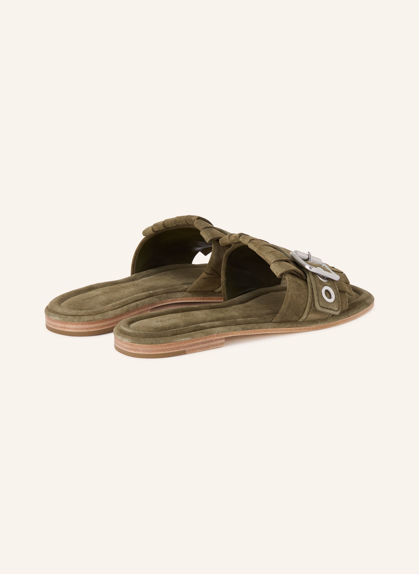KENNEL & SCHMENGER Pantoletten LYA: OLIV / SILBER