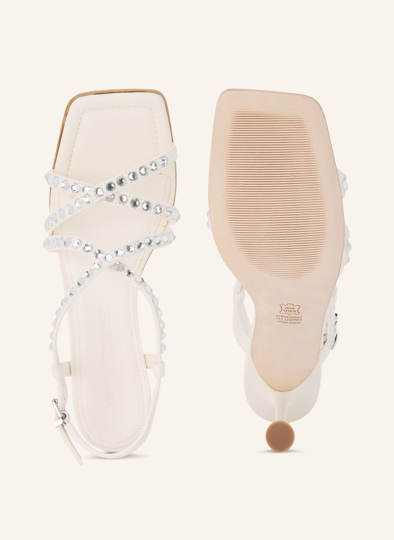 KENNEL & SCHMENGER Sandaaltjes FEE met sierstenen: CRÈME