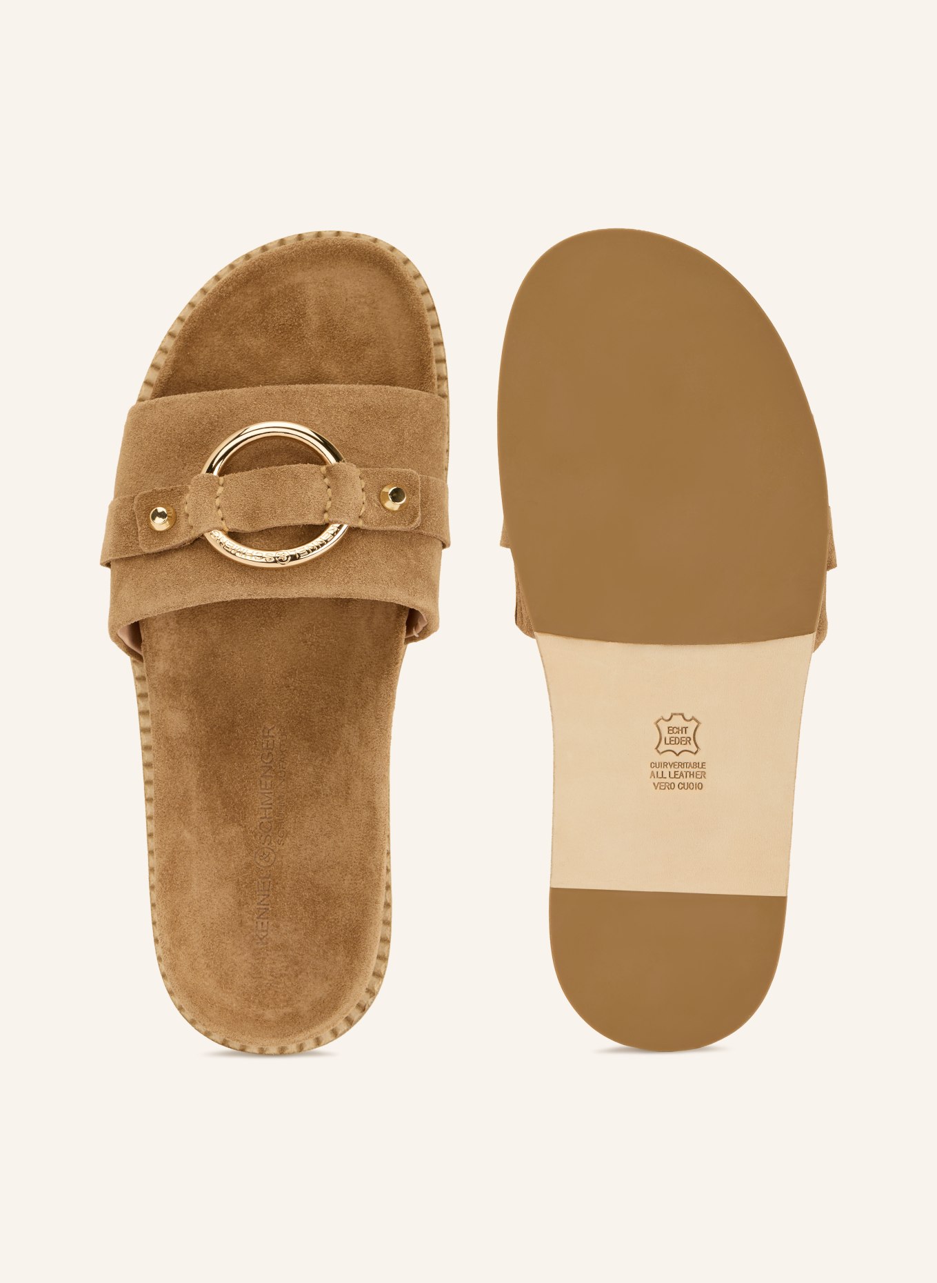 KENNEL & SCHMENGER Pantoletten MIMI: CAMEL / GOLD