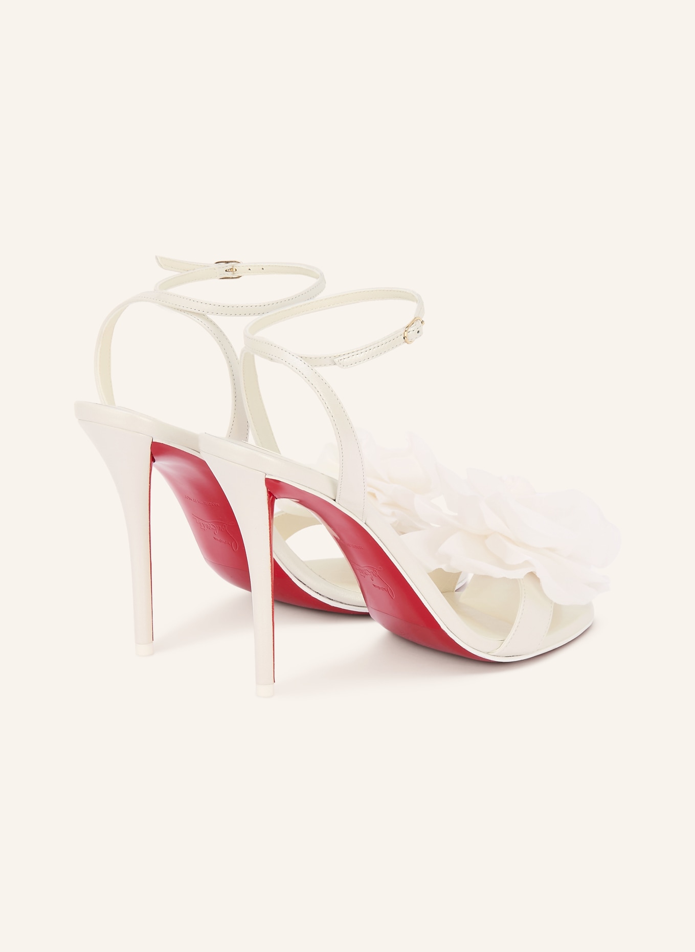 Christian Louboutin Sandaaltjes MISS Z FLORA 100: WIT / GOUD