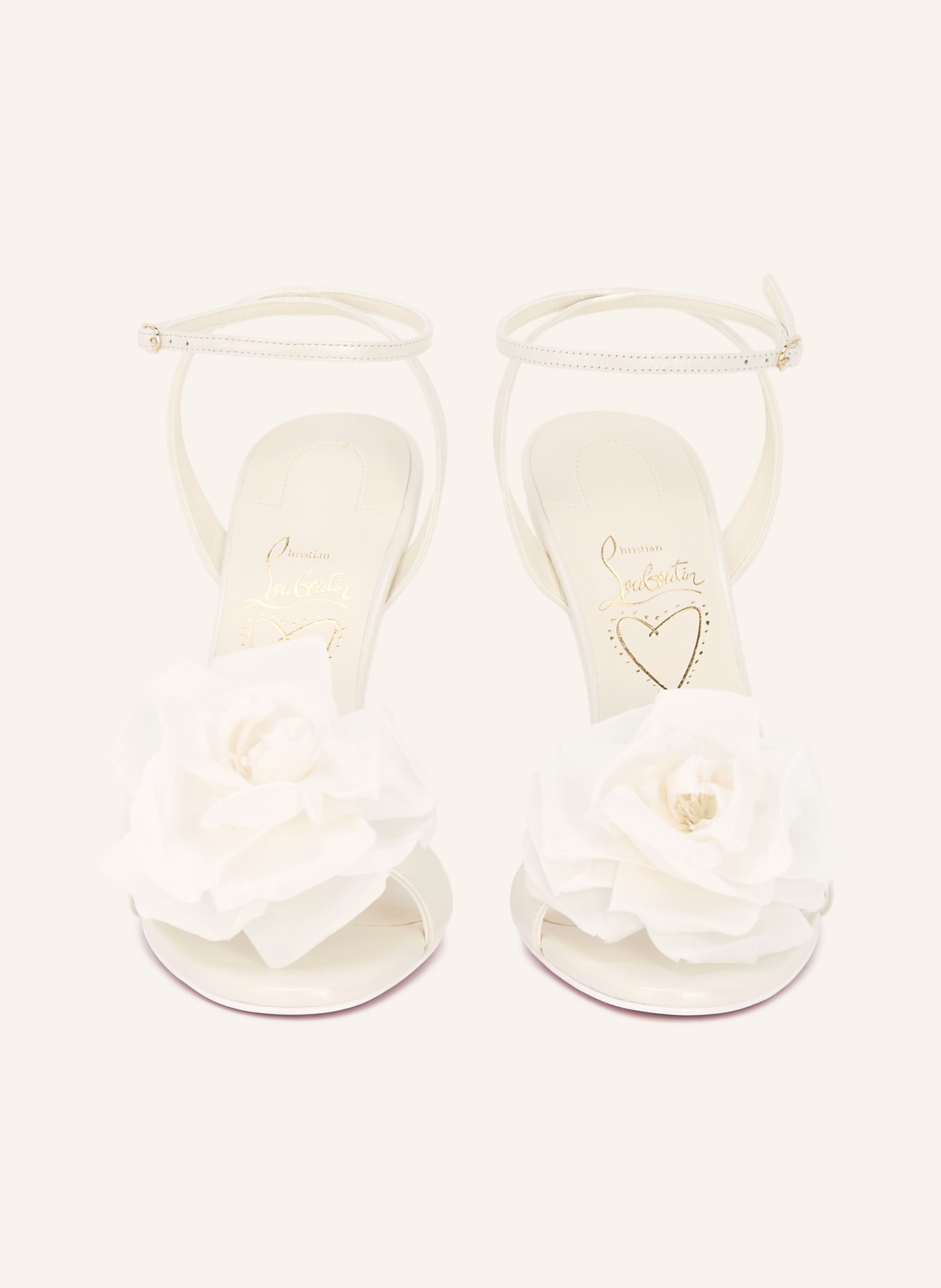 Christian Louboutin Sandaaltjes MISS Z FLORA 100: WIT / GOUD