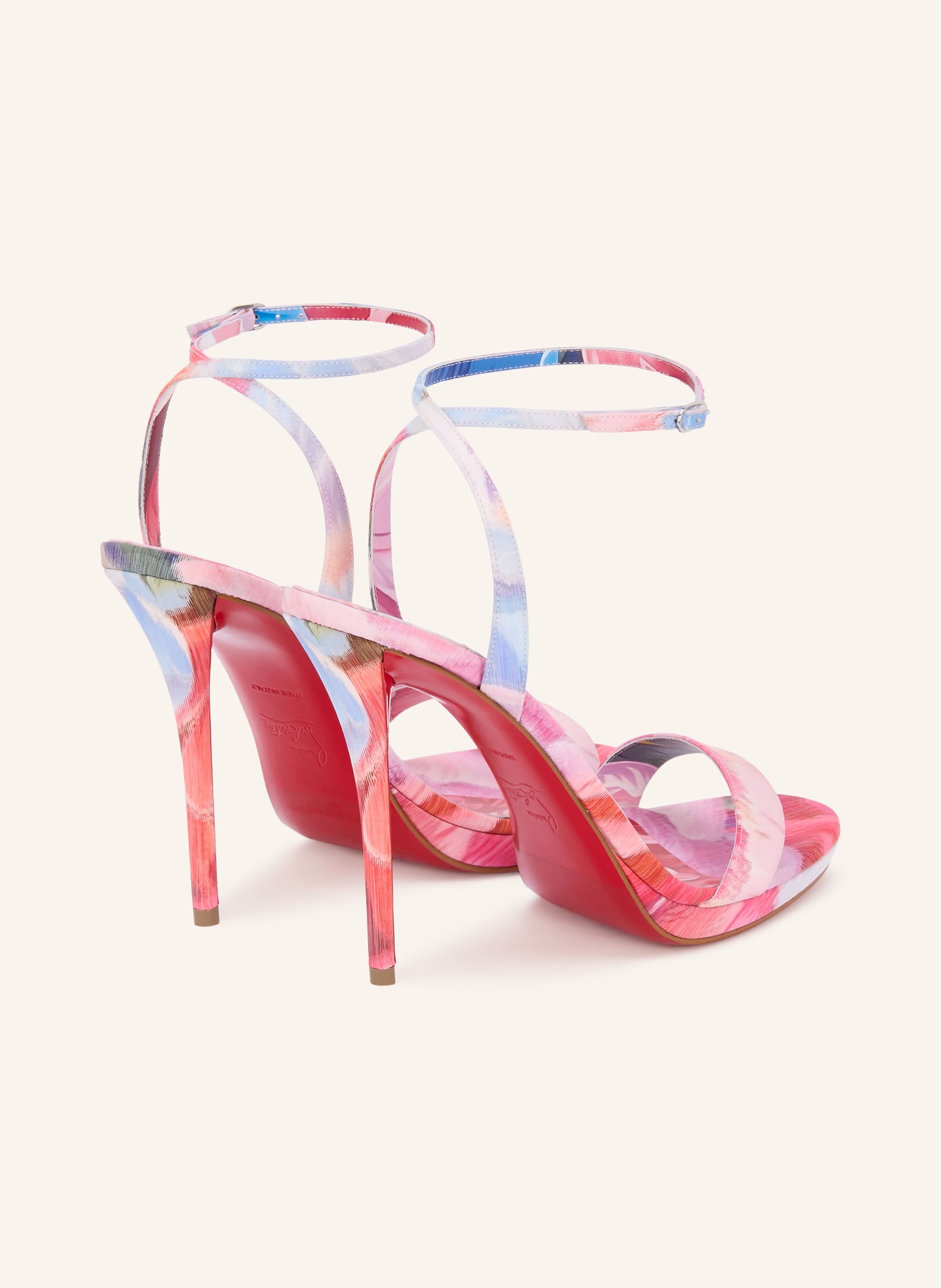 Christian Louboutin Sandály MISS Z QUEEN 120: ČERVENÁ / SVĚTLE FIALOVÁ / ORANŽOVÁ