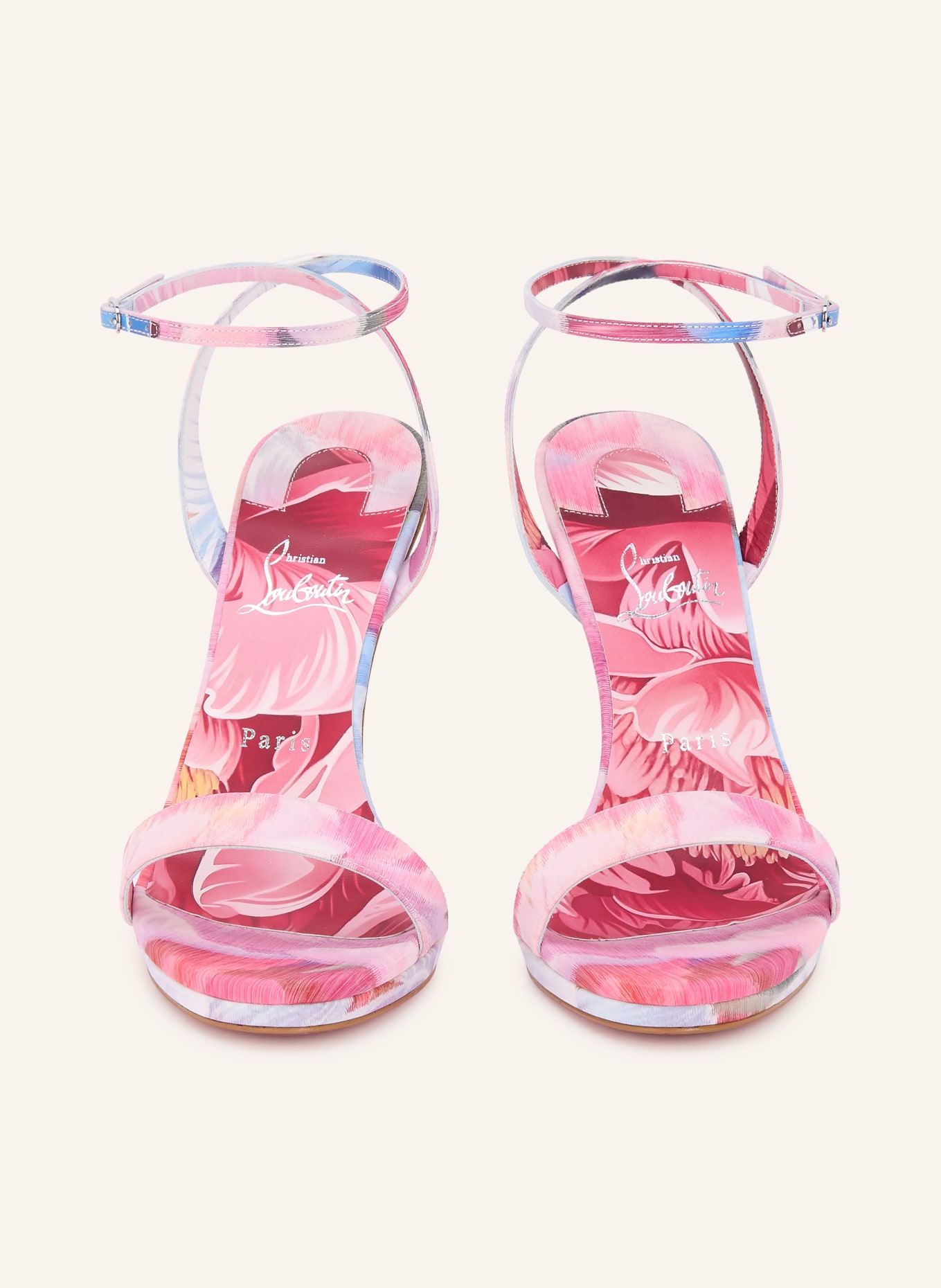 Christian Louboutin Sandály MISS Z QUEEN 120: ČERVENÁ / SVĚTLE FIALOVÁ / ORANŽOVÁ