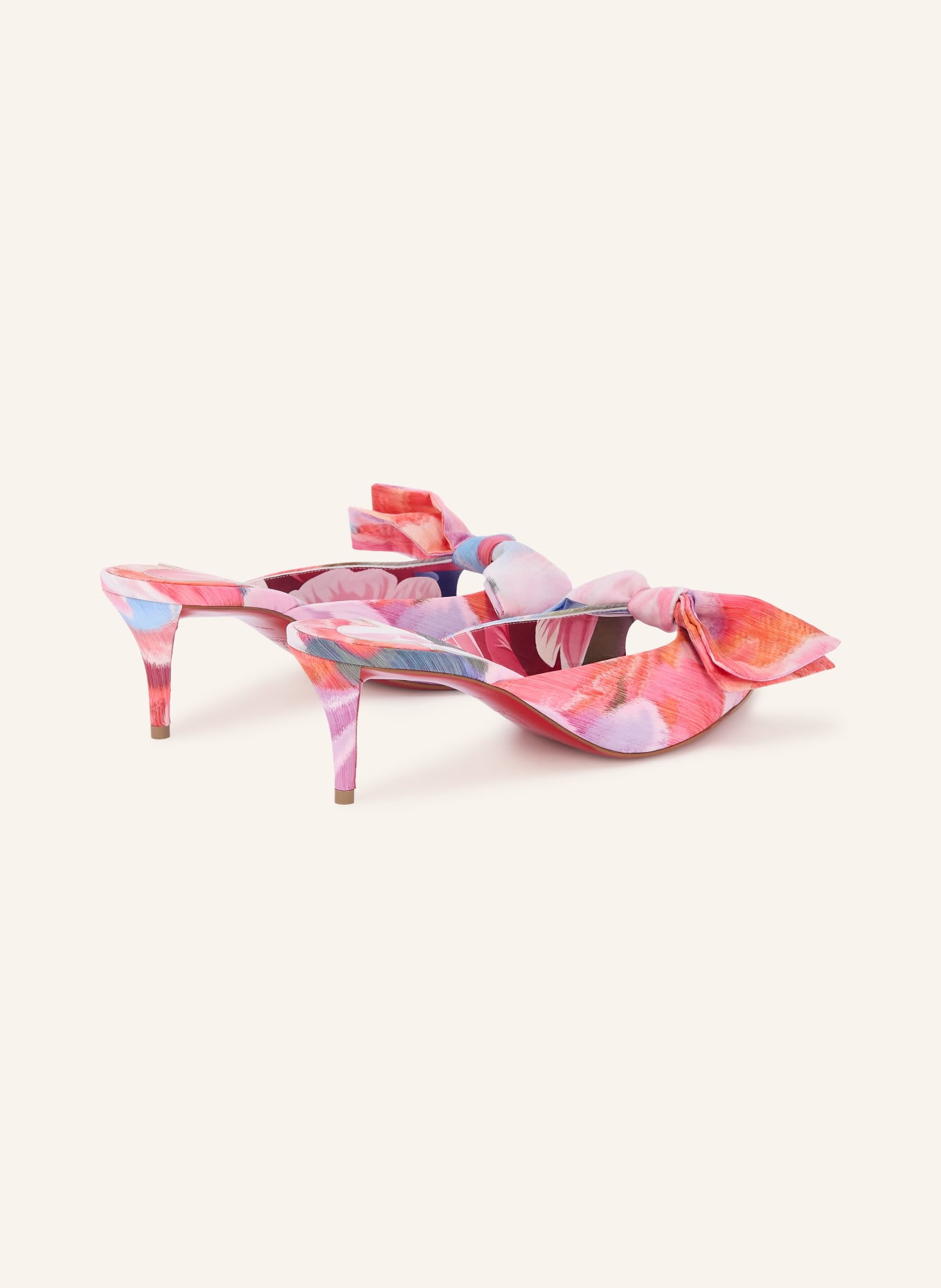 Christian Louboutin MULAZEE 60 Mules: RED / LIGHT PURPLE / ORANGE