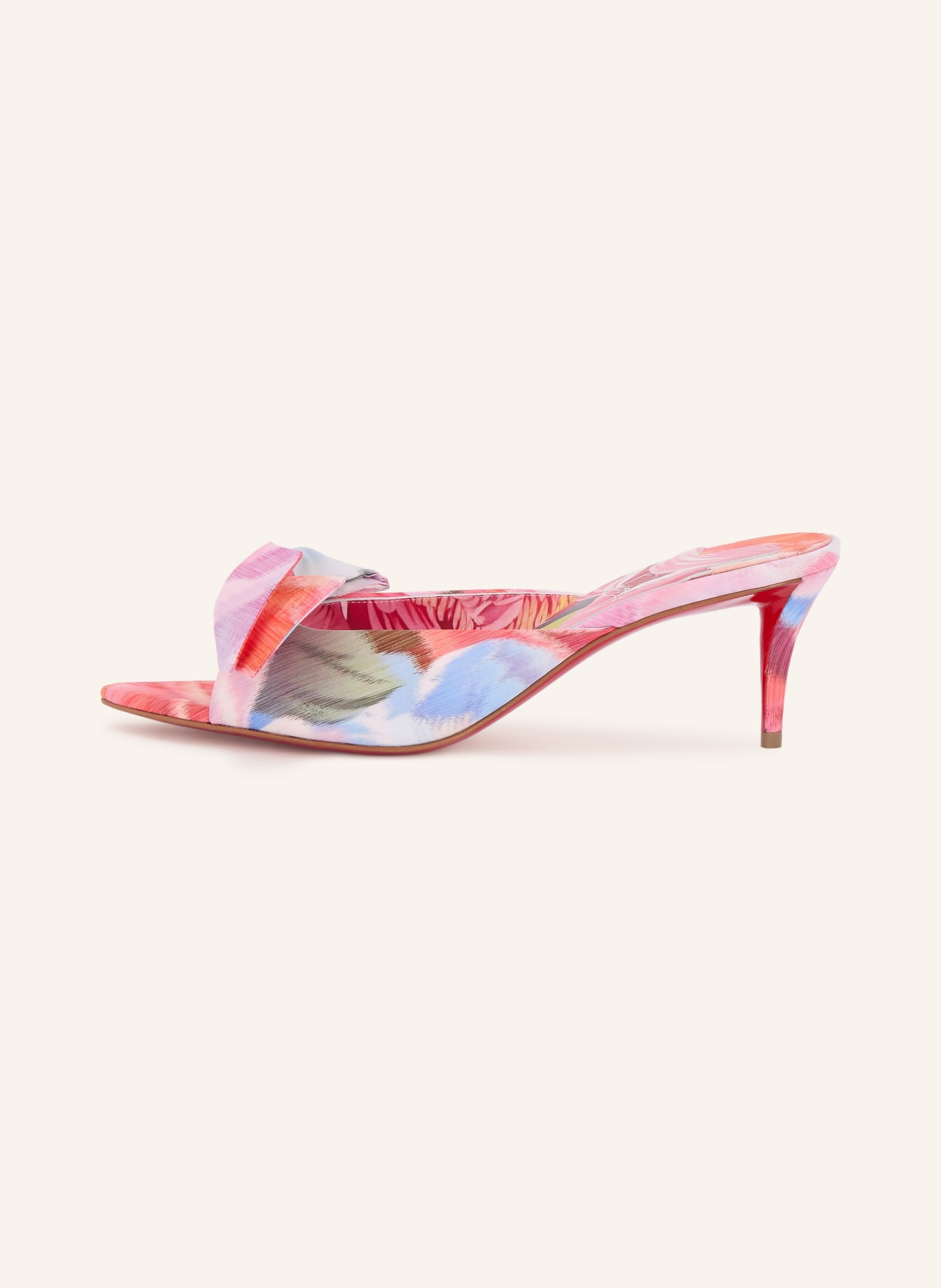 Christian Louboutin MULAZEE 60 Mules: RED / LIGHT PURPLE / ORANGE