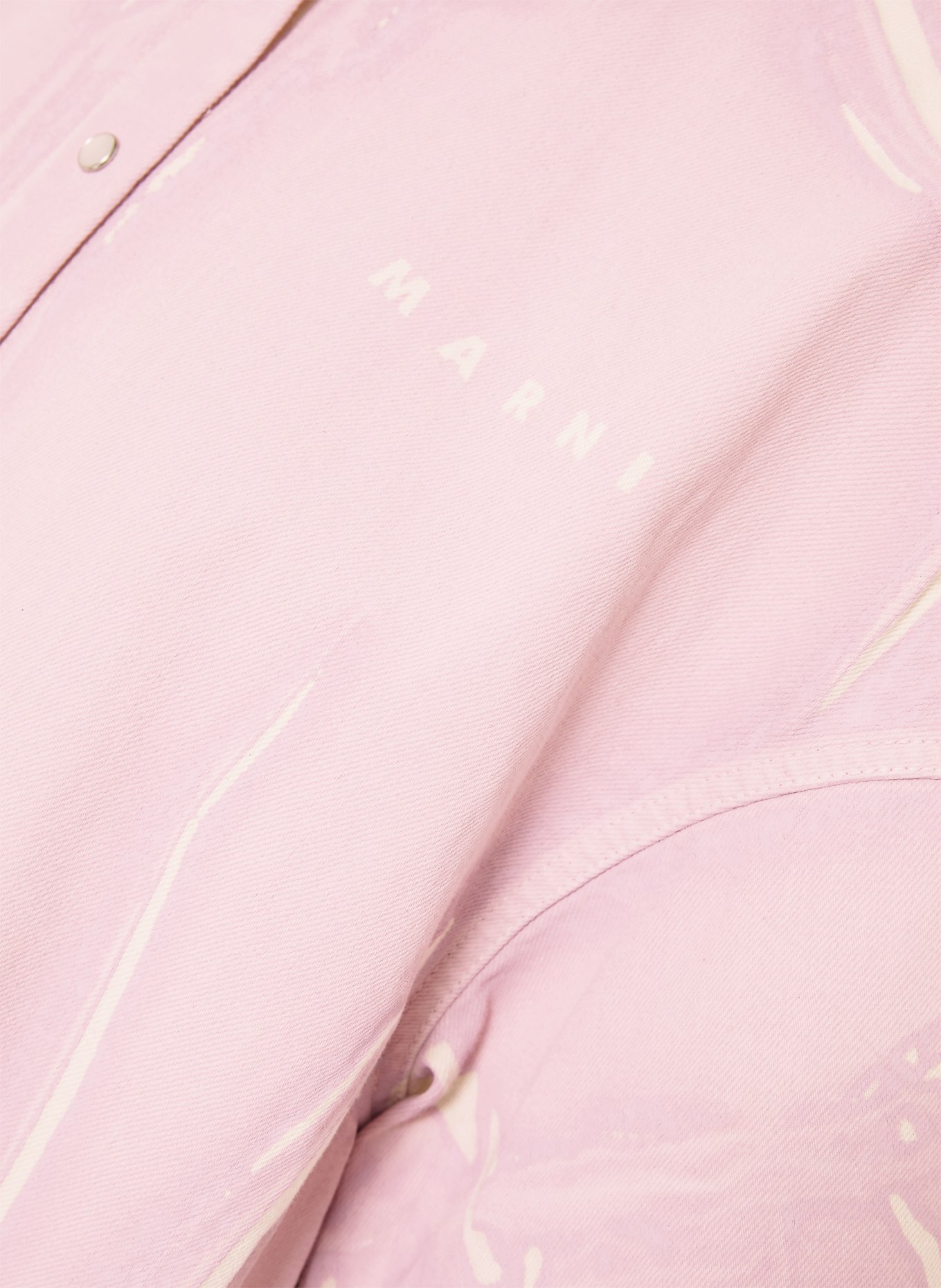 MARNI Oversized-Jeansbluse: HELLLILA / WEISS