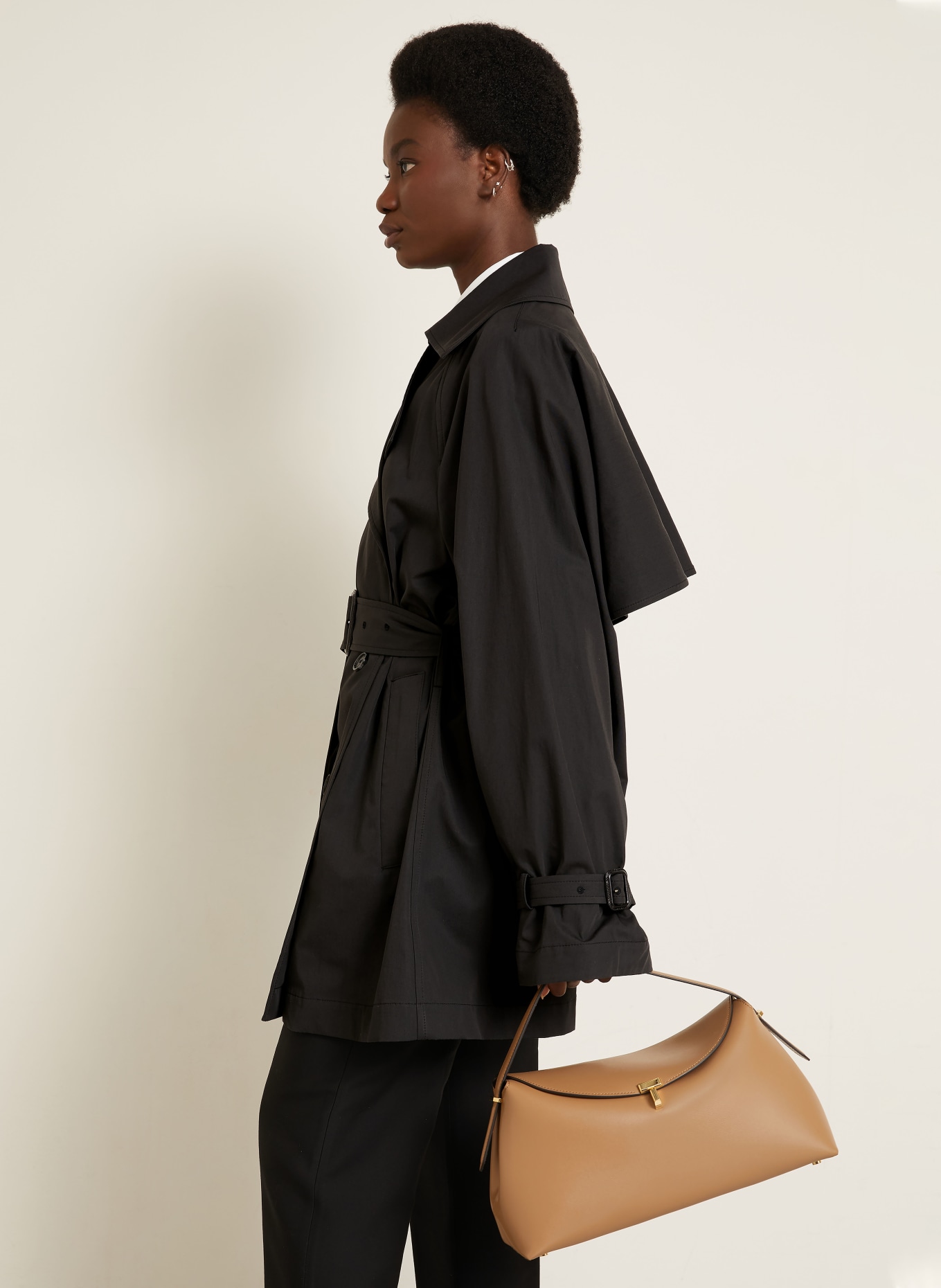 TOTEME trenchcoat: ZWART