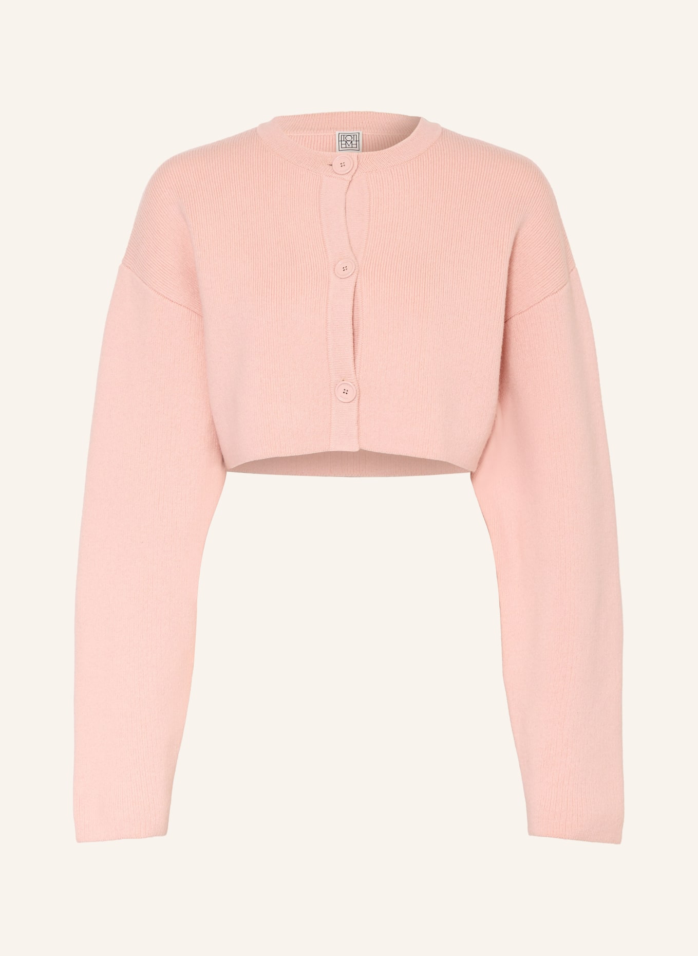 TOTEME Cropped-Strickjacke: ROSÉ