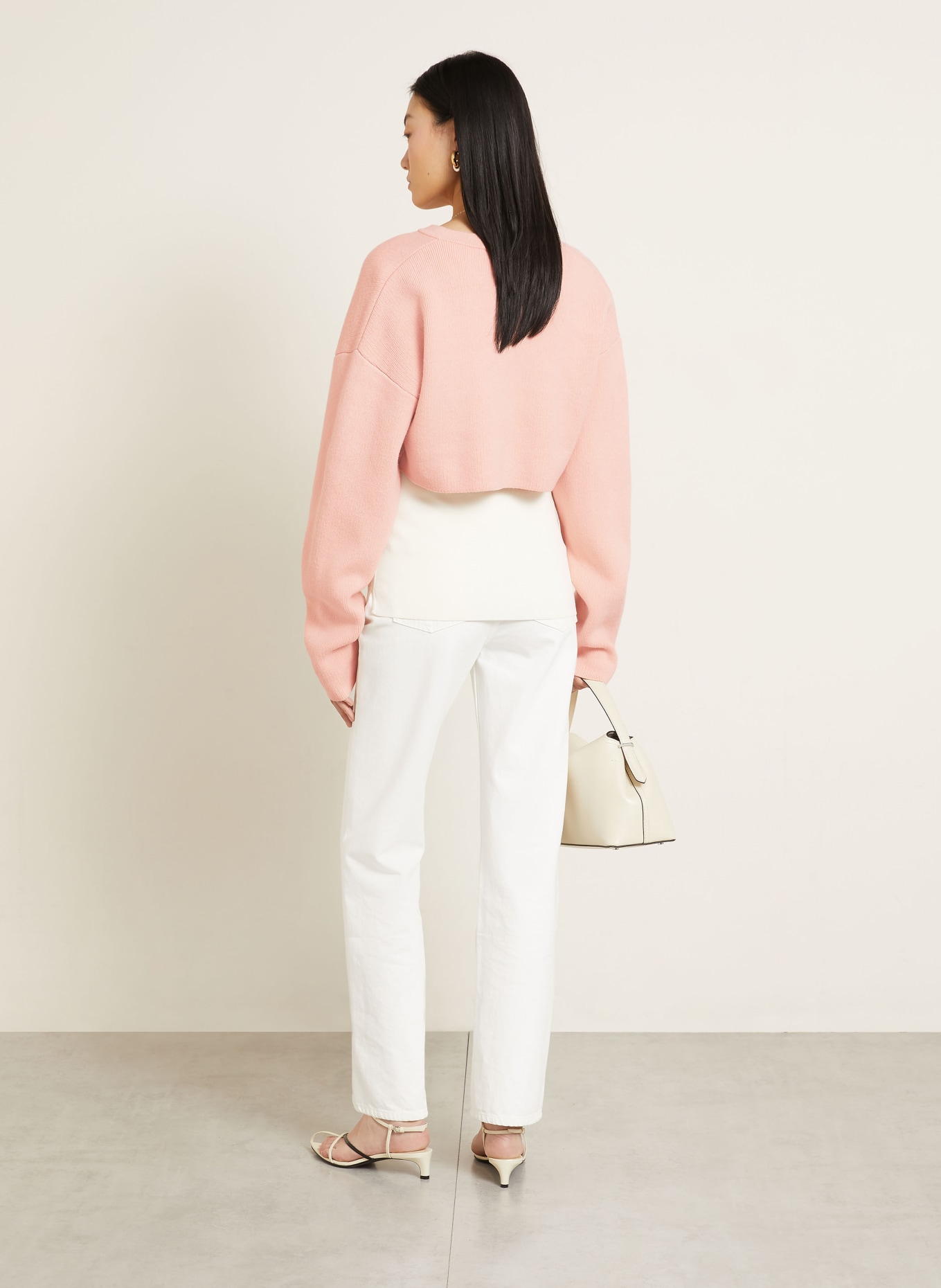 TOTEME Cropped-Strickjacke: ROSÉ