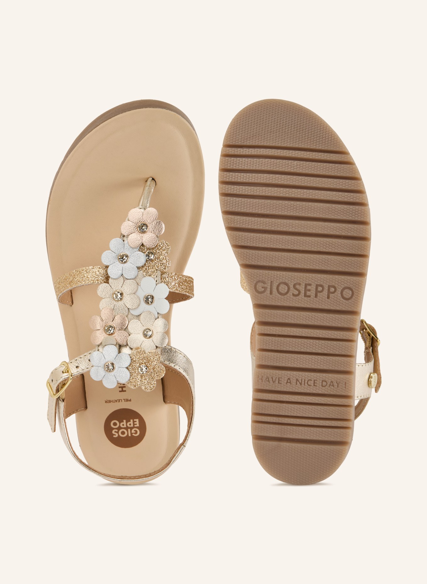 GIOSEPPO Sandales TAMBACH avec pierres précieuses: OR / OR ROSÉ