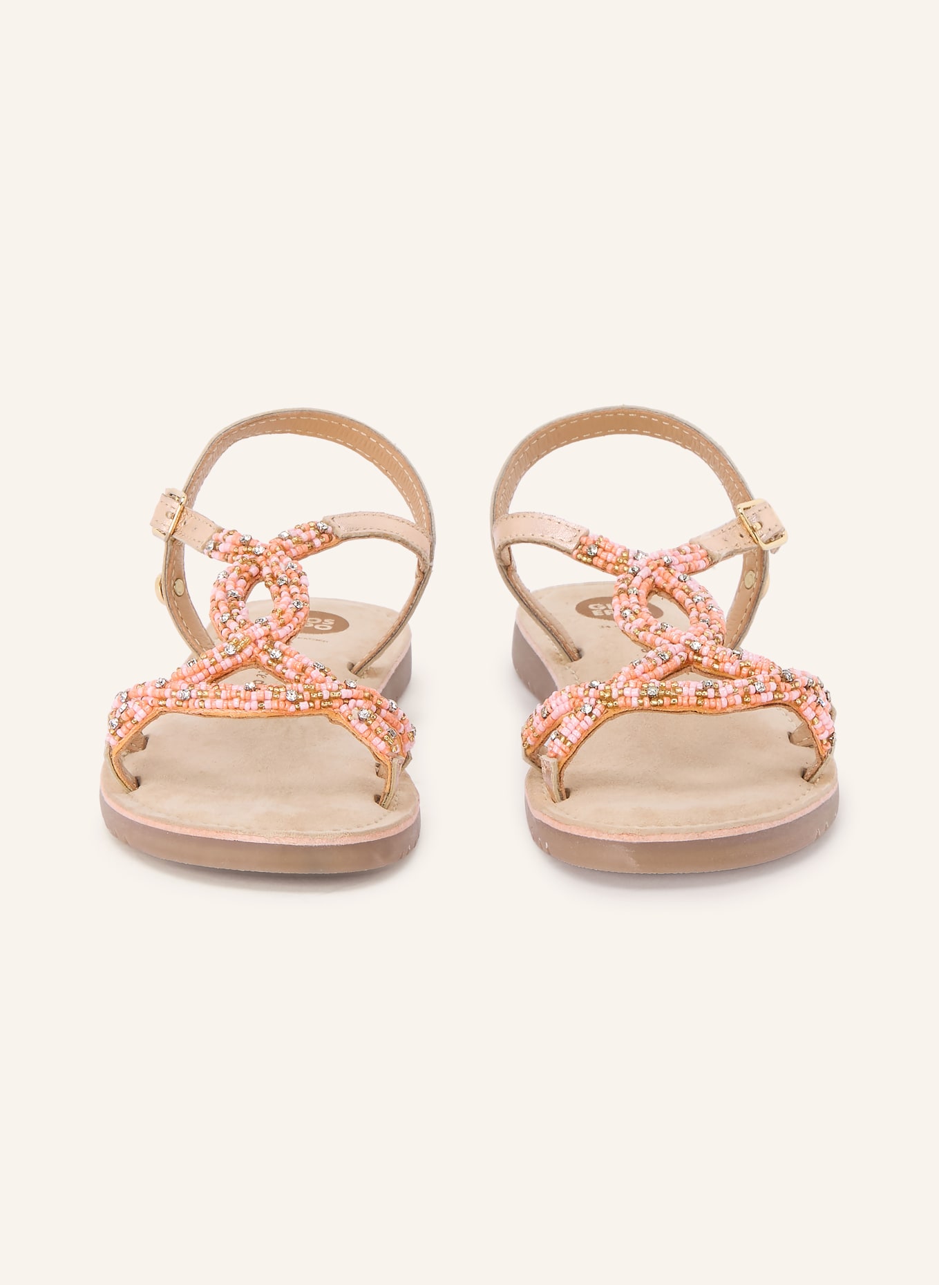 GIOSEPPO Sandalen BARAGOI mit Schmuckperlen: GOLD / ROSA / LACHS
