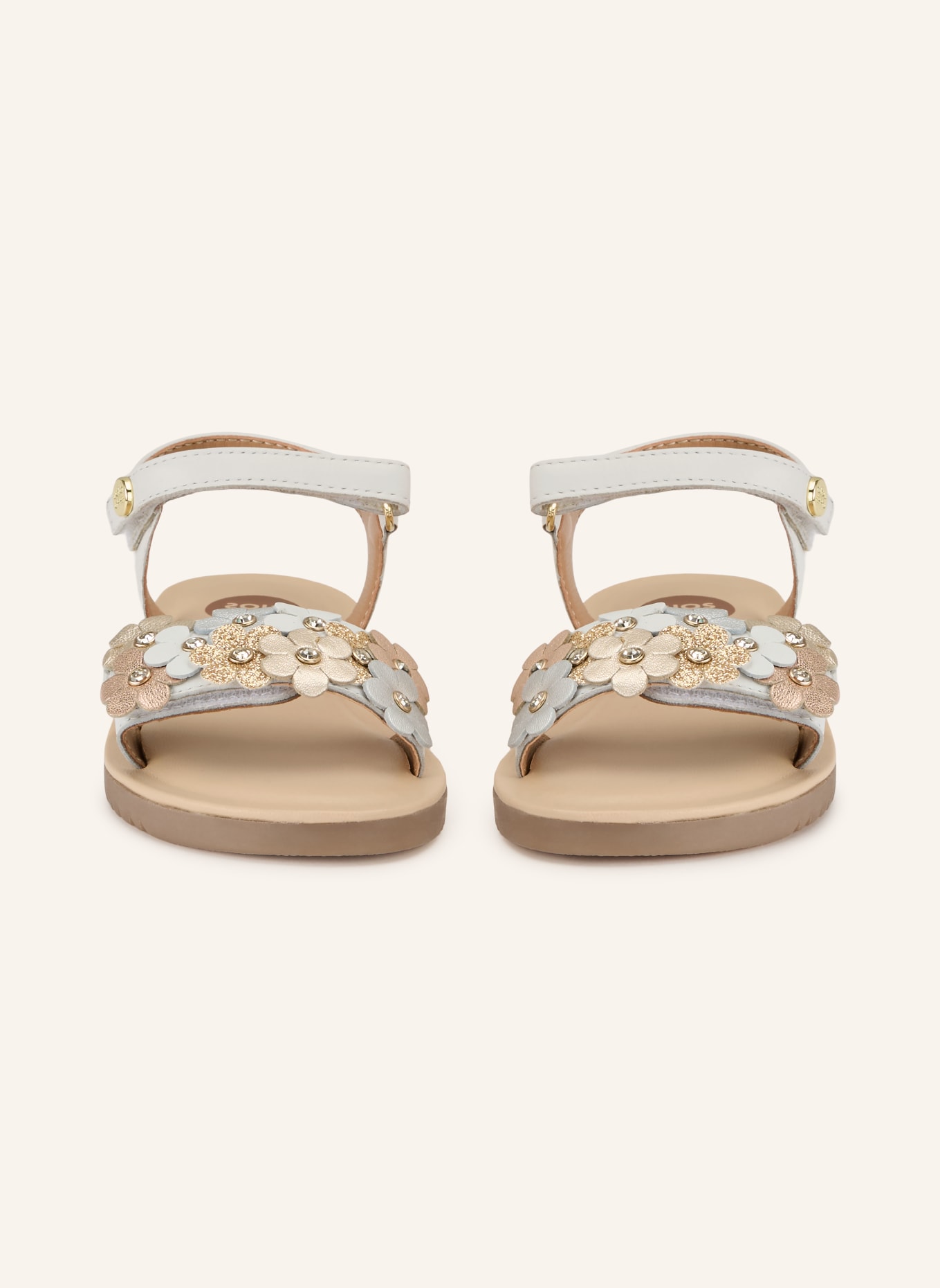 GIOSEPPO Sandalen GRADINA mit Schmucksteinen: BEIGE / ROSÉGOLD / GOLD