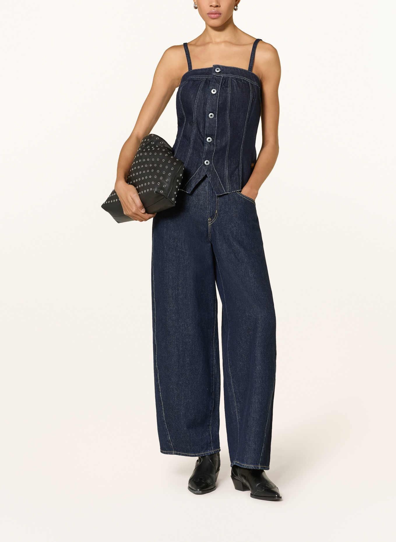 G-Star Jeanstop: DONKERBLAUW / WIT