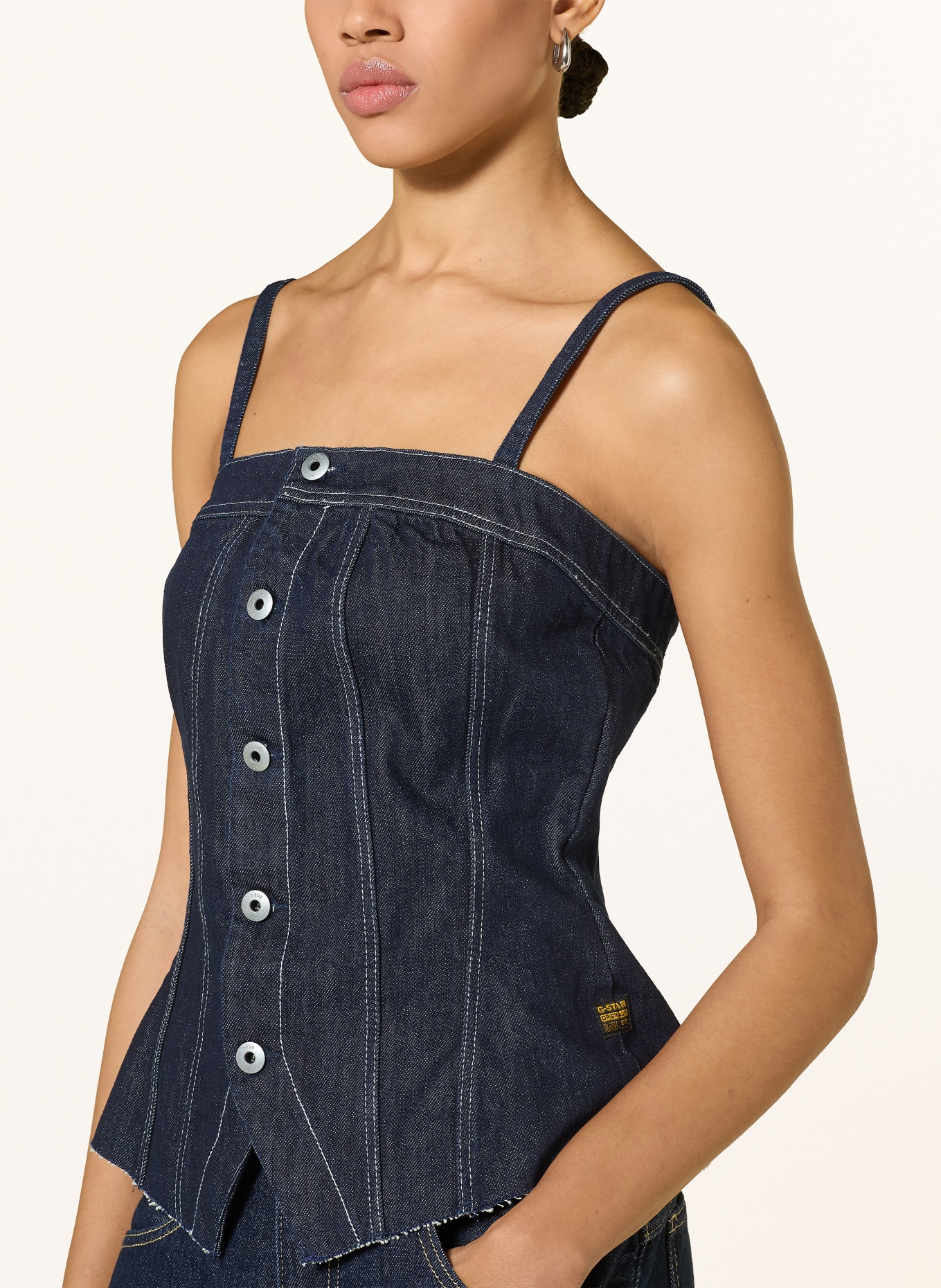 G-Star Jeanstop: DONKERBLAUW / WIT