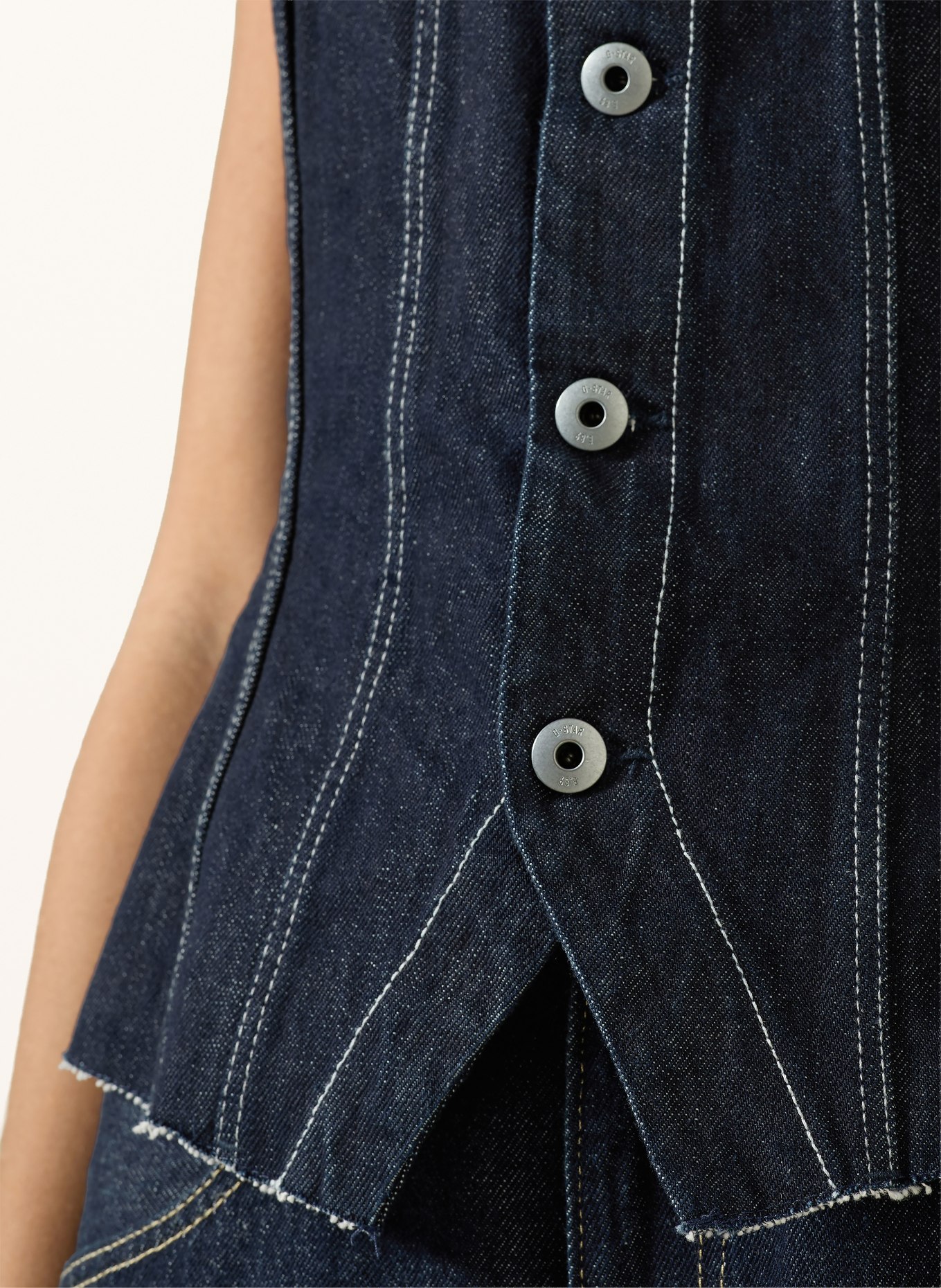 G-Star Jeanstop: DONKERBLAUW / WIT