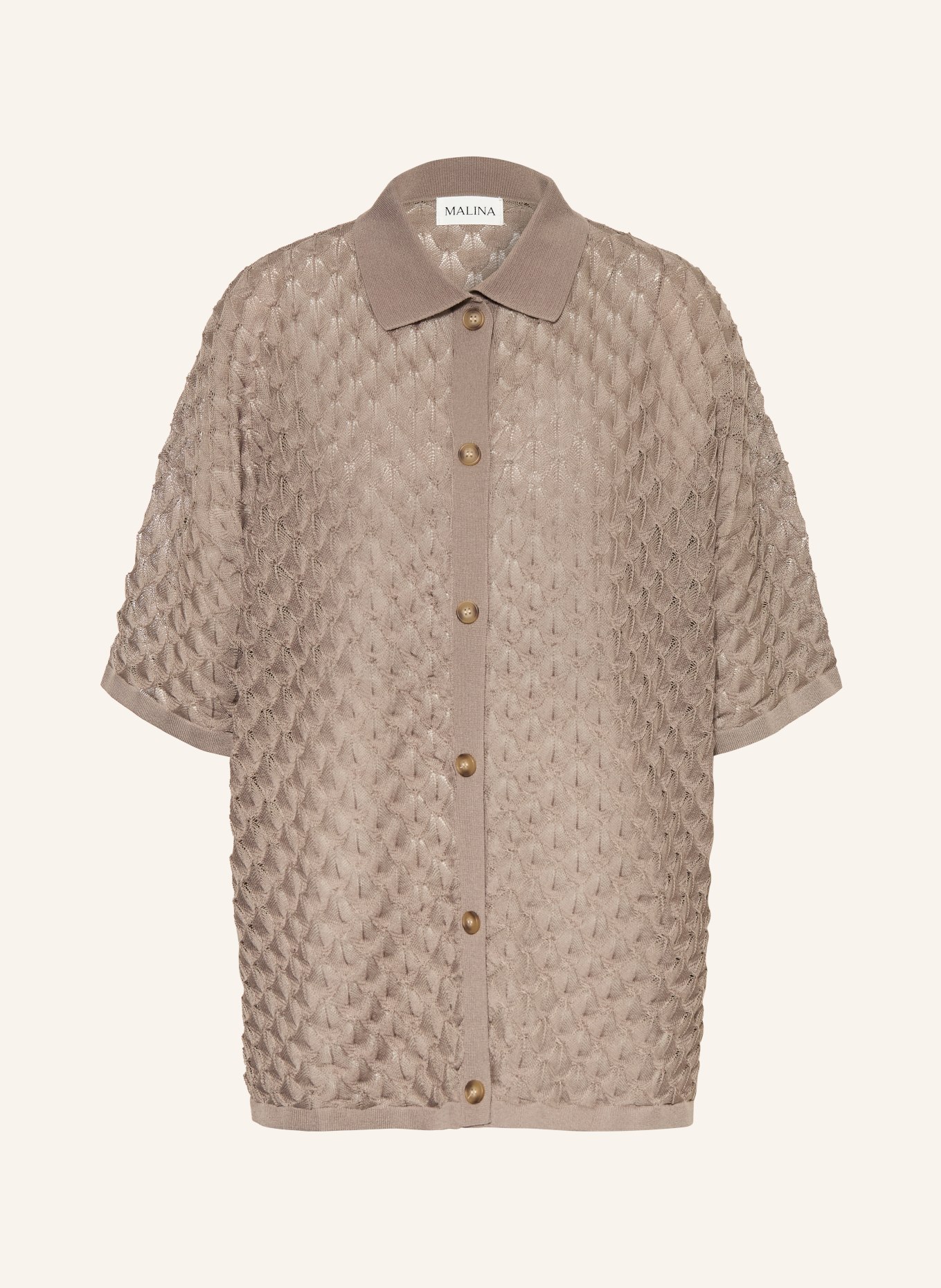 MALINA MOA Oversized Knit Blouse: TAUPE